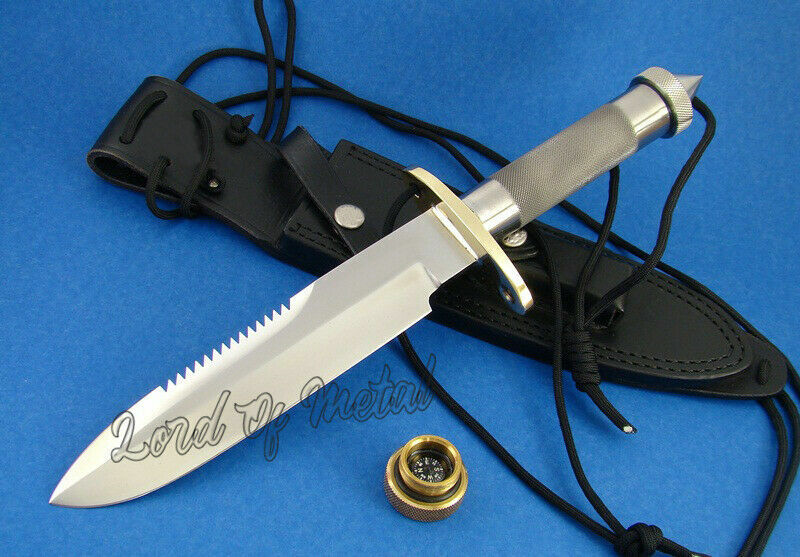 LOM HANDMADE D-2 STEEL FULL TANG HEAVY DUTY OUTDOOR HUNTING BOWIE WITH SHEATH