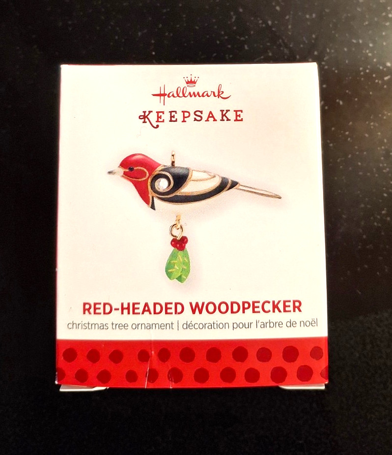 2013 Hallmark Keepsake Miniature Ornament RED-HEADED WOODPECKER - New in box