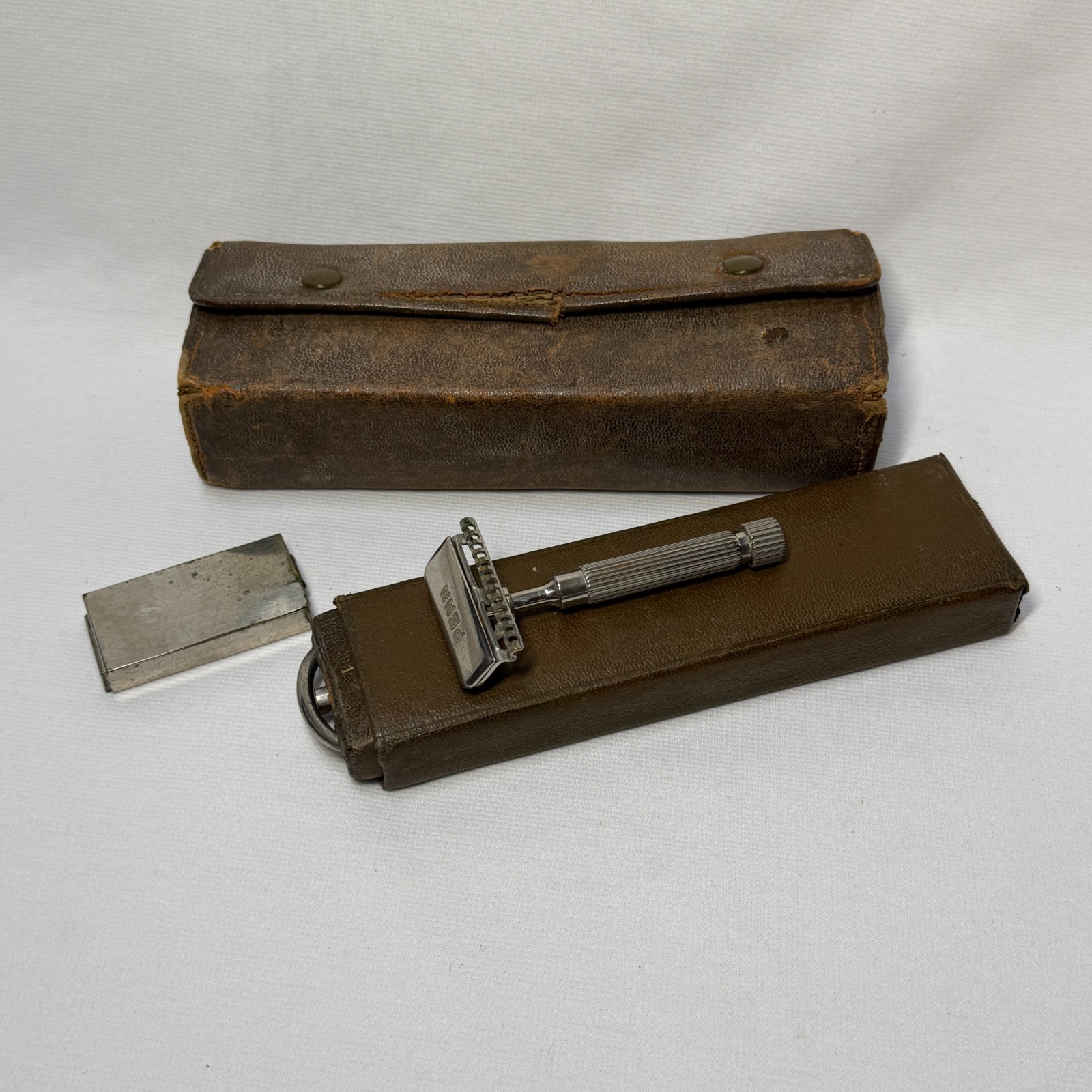 Vintage 1920s A.C. Penn Safety Razor Kit with Travel Case, Blade Case, and Strop Vintage 1920s A.C. Penn Safety Razor Kit with Travel Case, Blade Case, and Strop