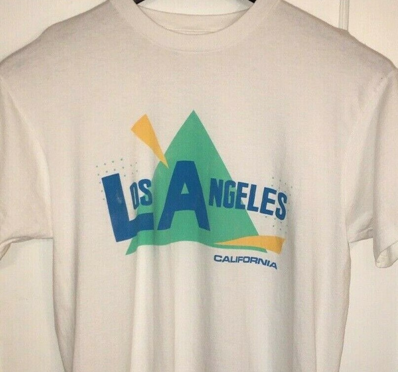 Vtg LOS ANGELES CALIFORNIA T SHIRT Single Stitch 80-90's USA MADE Cali L.A 