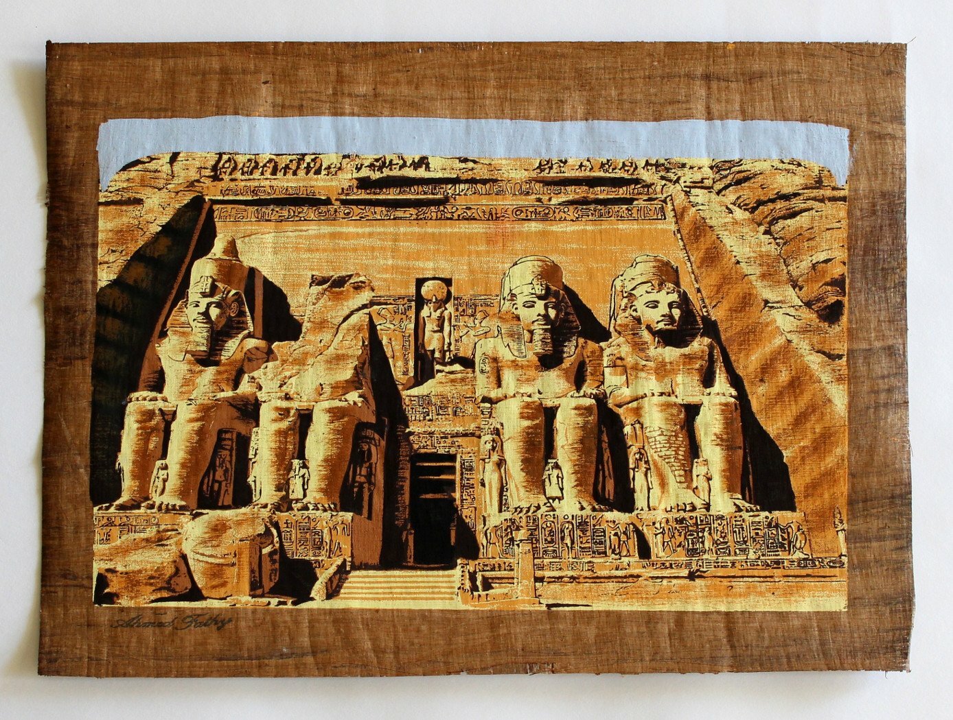 The Great Temple of Abu Simbel | Ancient Egyptian Papyrus Painting