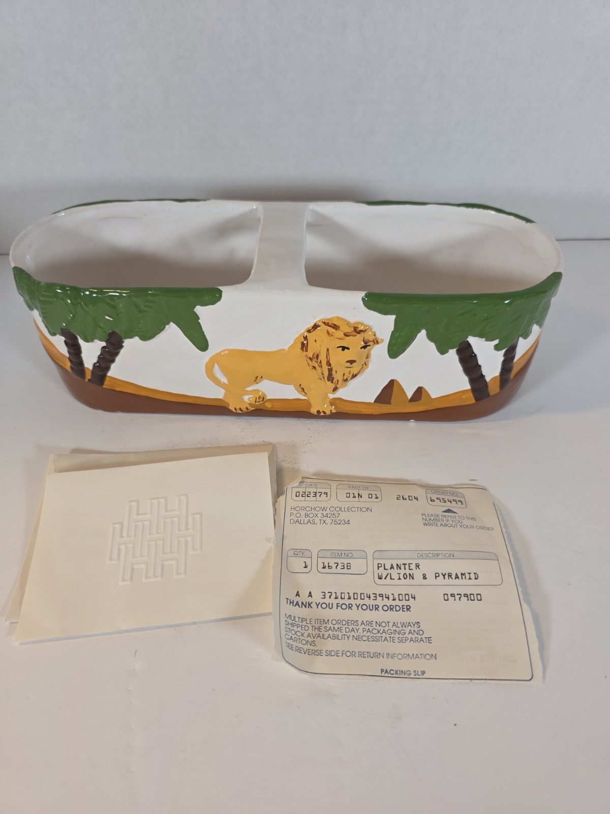 Vintage Horchow Lion Planter West Germany 1979 Safari Pyramid Decor