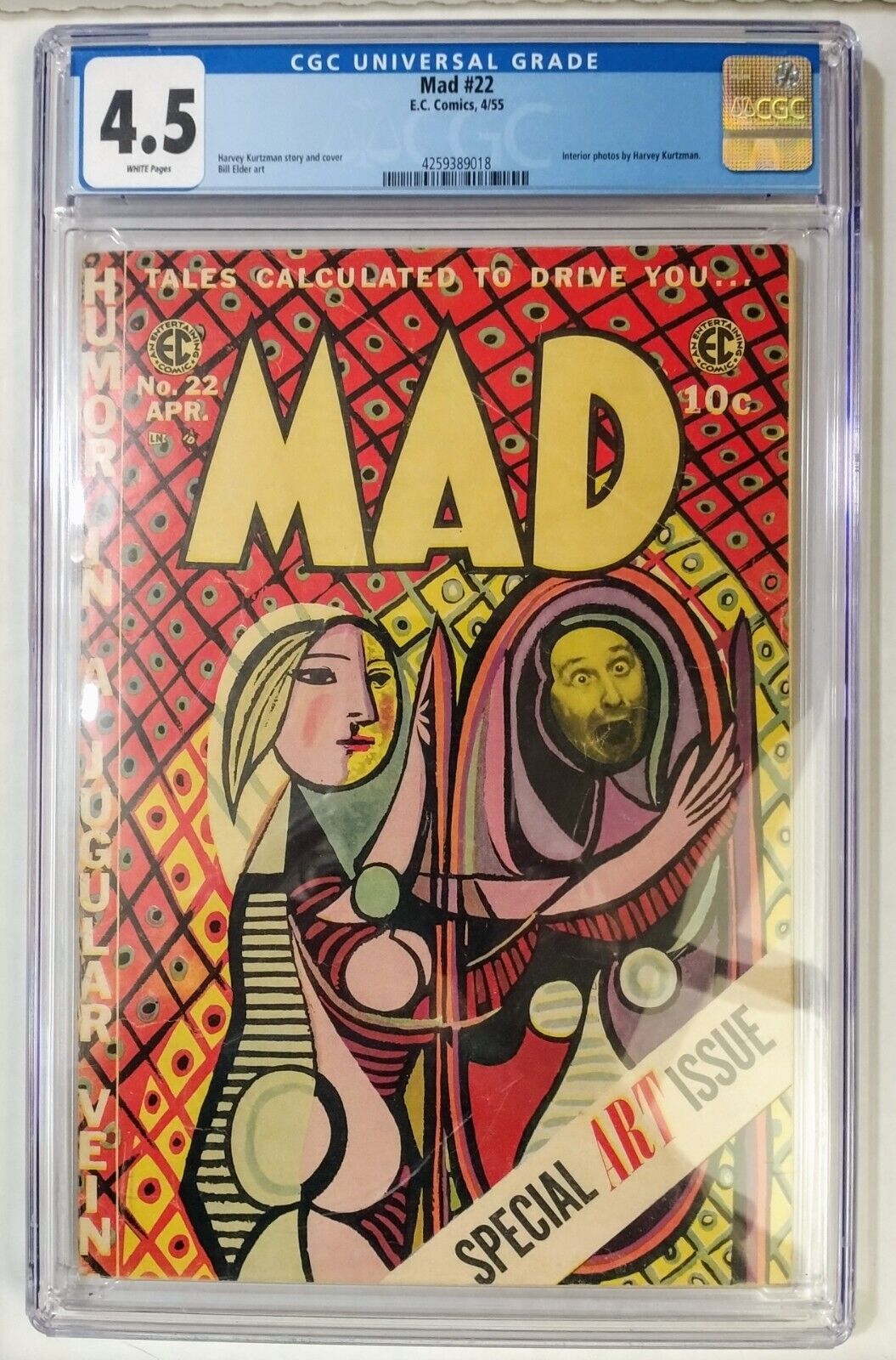 VINTAGE EARLY 'MAD' MAGAZINE #22 (APRIL, 1955) E.C. COMICS CGC 4.5 WHITE PAGES