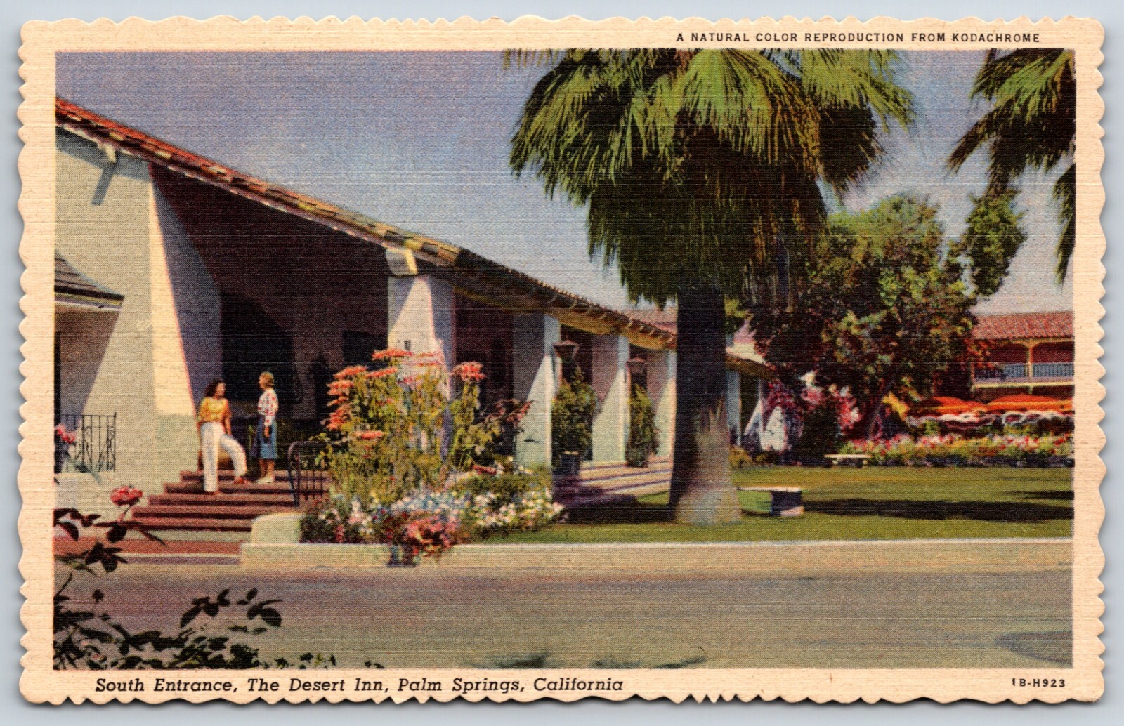 Postcard South Entrance, The Desert Inn, Palm Springs California Unposted