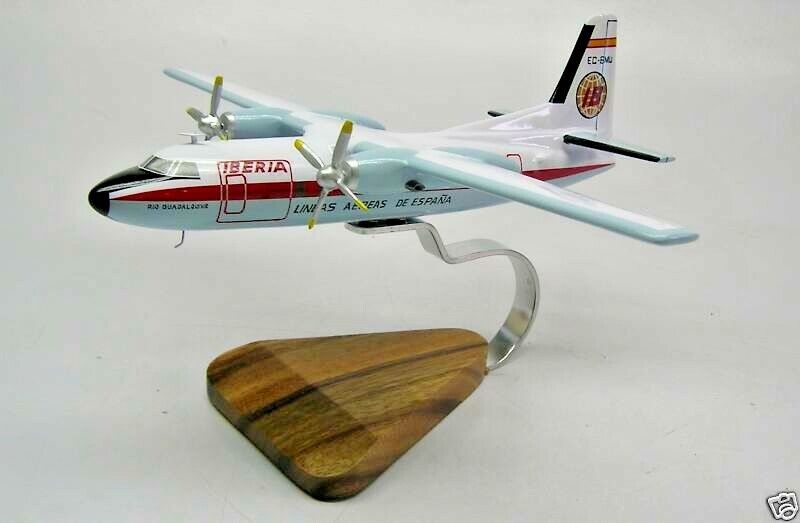 Fokker F-27 Iberia Airplane Desktop Kiln Wood Model Regular  