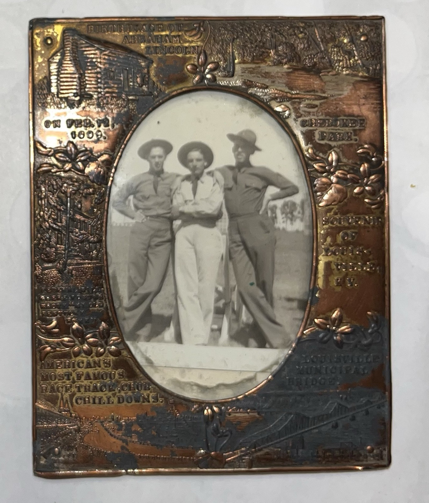 Vintage Souvenir Louisville Ky 1920s  Great Gatsby A.C. Bosselman Picture Frame