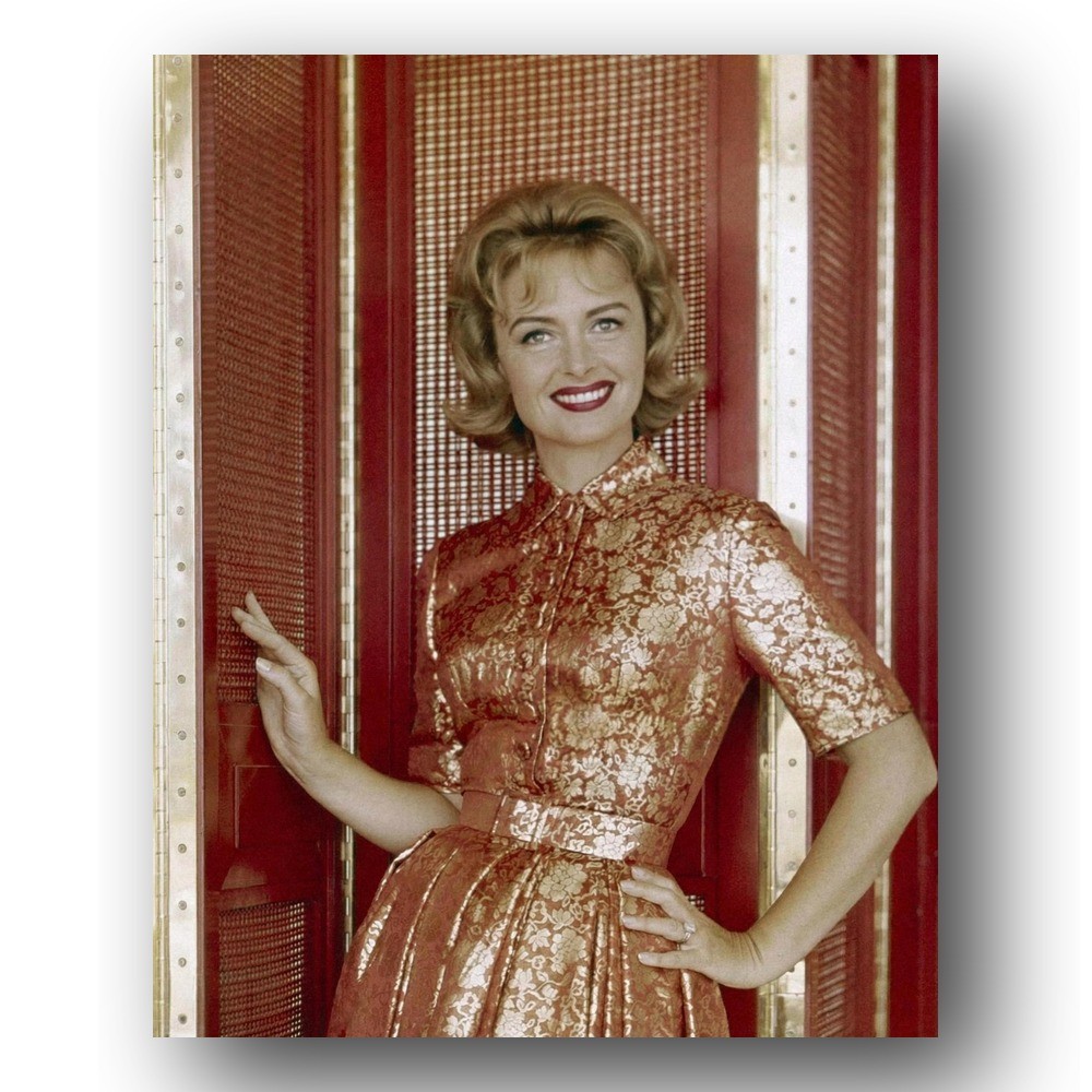 Donna Reed Photo 8x10 1960s Actress Portrait Smiling In Gold Dress