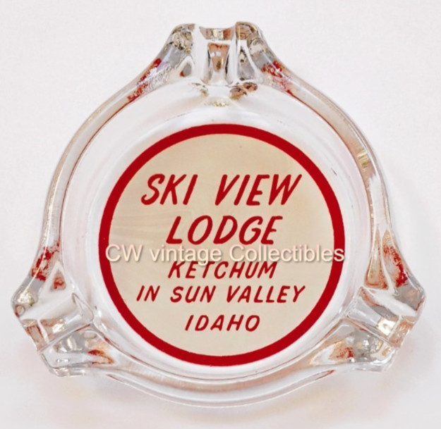 ca. 1950's Ski View Lodge Ashtray Ketchum in Sun Valley Idaho ID Motels Hotels