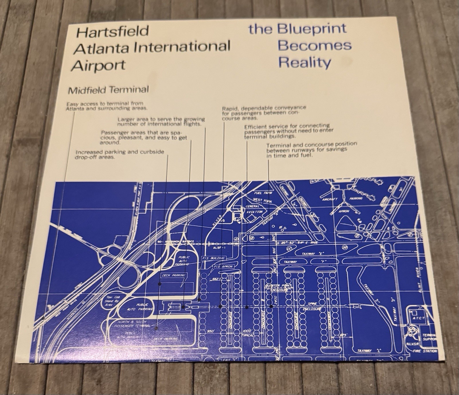 Vintage 1980 Delta Hartsfield Atlanta Airport Midfield Terminal Brochure