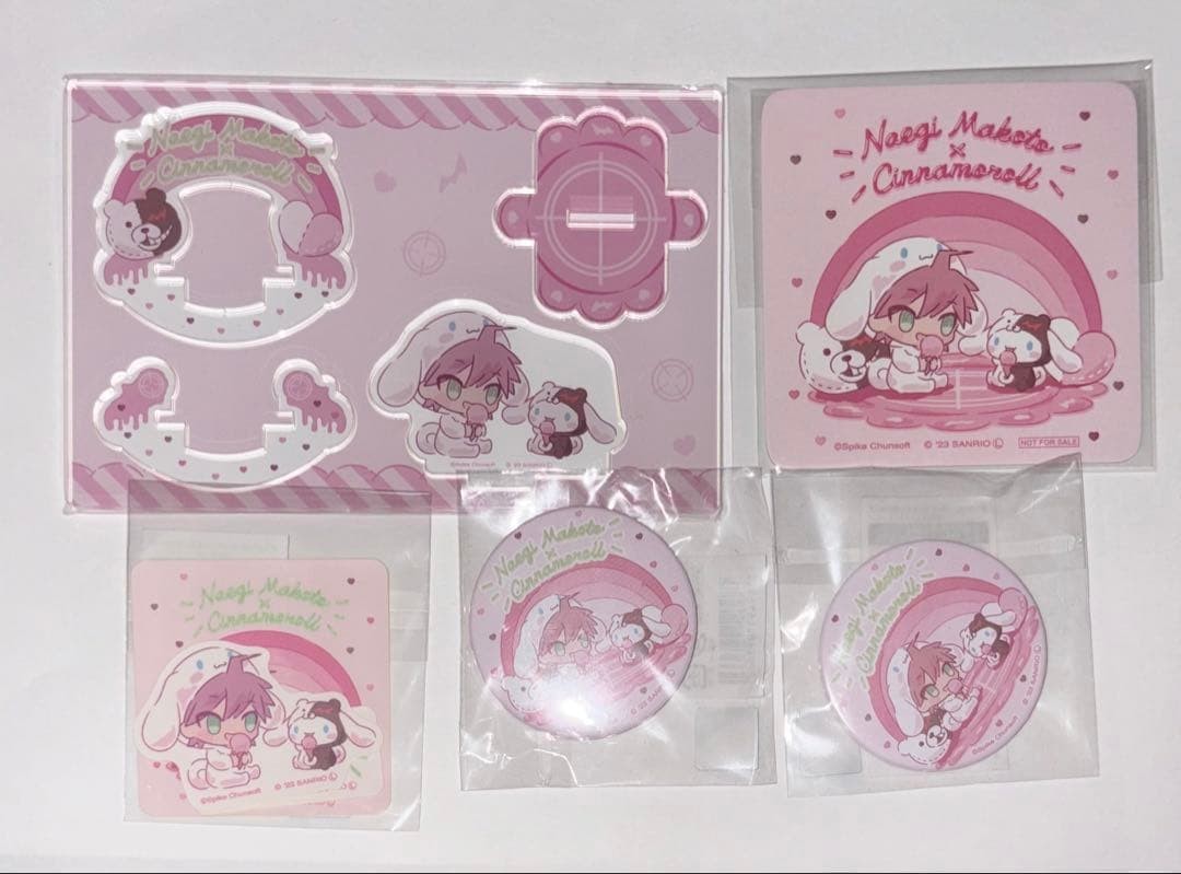 Danganronpa x Sanrio Characters Acrylic Stand Sticker Badge Collector Set Age 14
