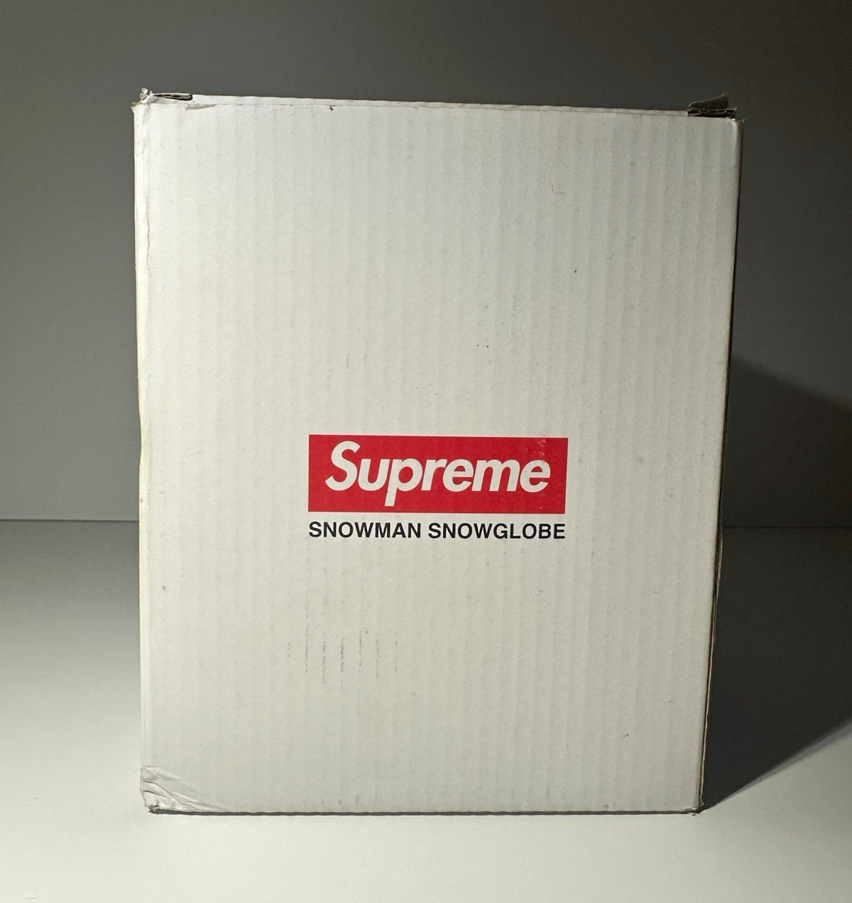 Supreme Snowman Snow Globe Glass Water Filled Boxed Red/White Christmas
