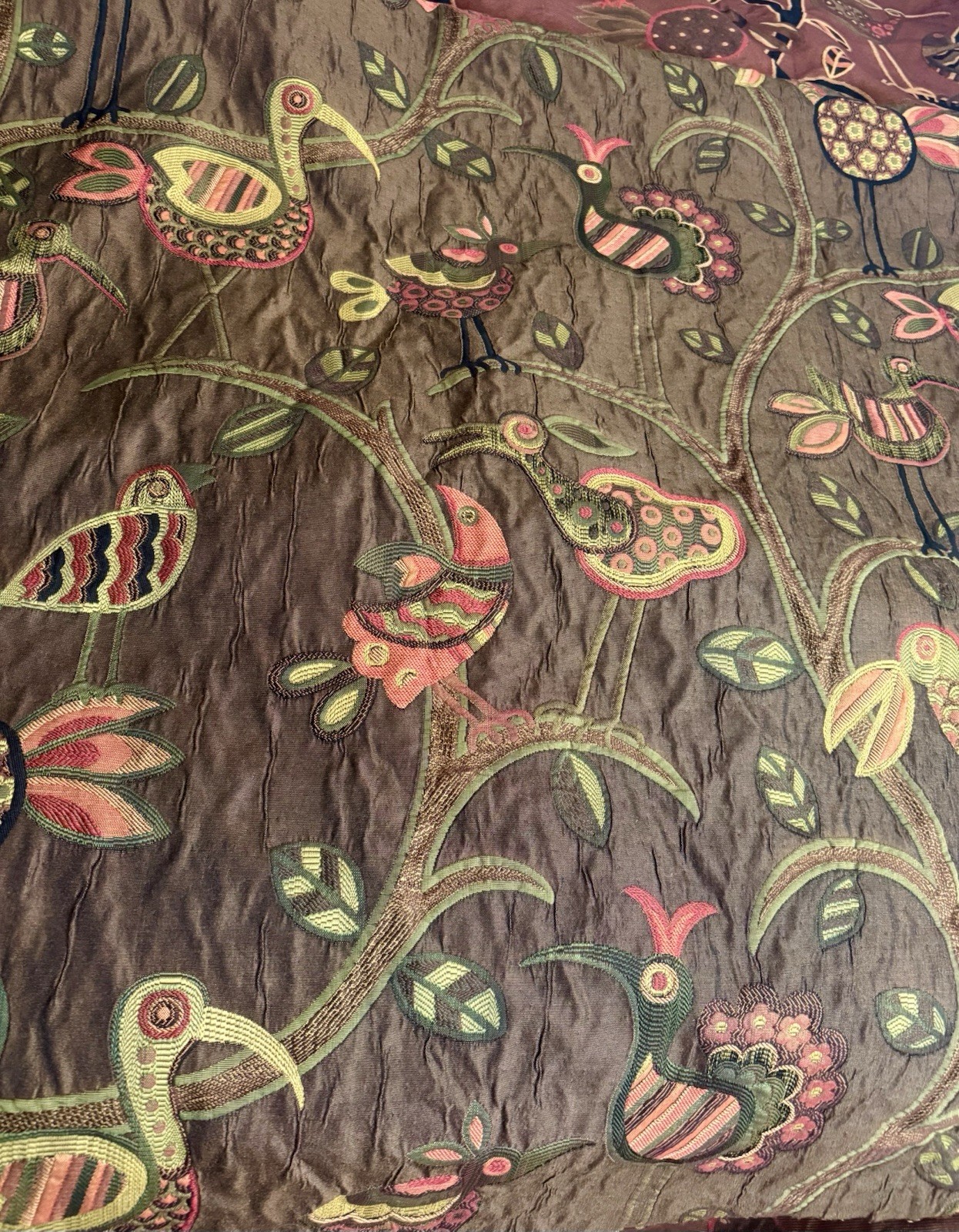 Swavelle Mill Creek ‘CRAZY OL’ BIRD’ jacquard RARE Tapestry/Upholstery 57”X 84”
