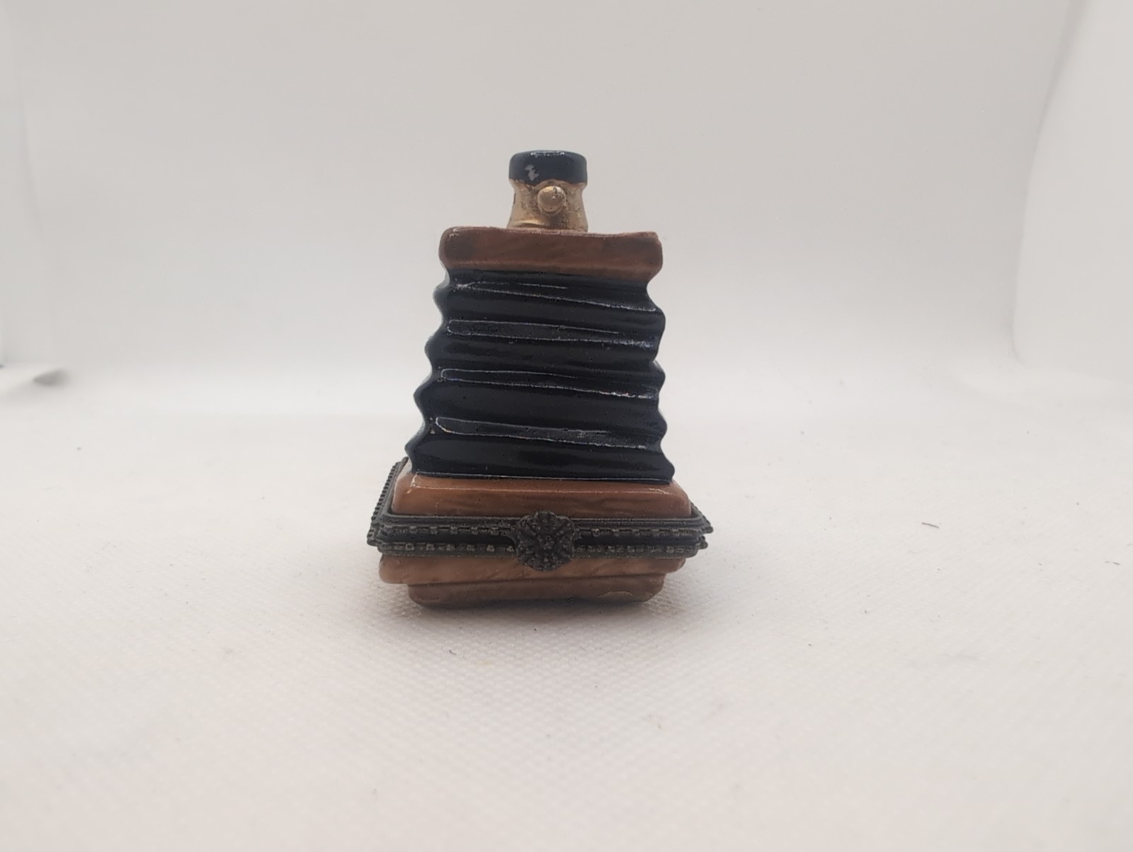 Vintage Porcelain Antique Bellows Camera Trinket Box