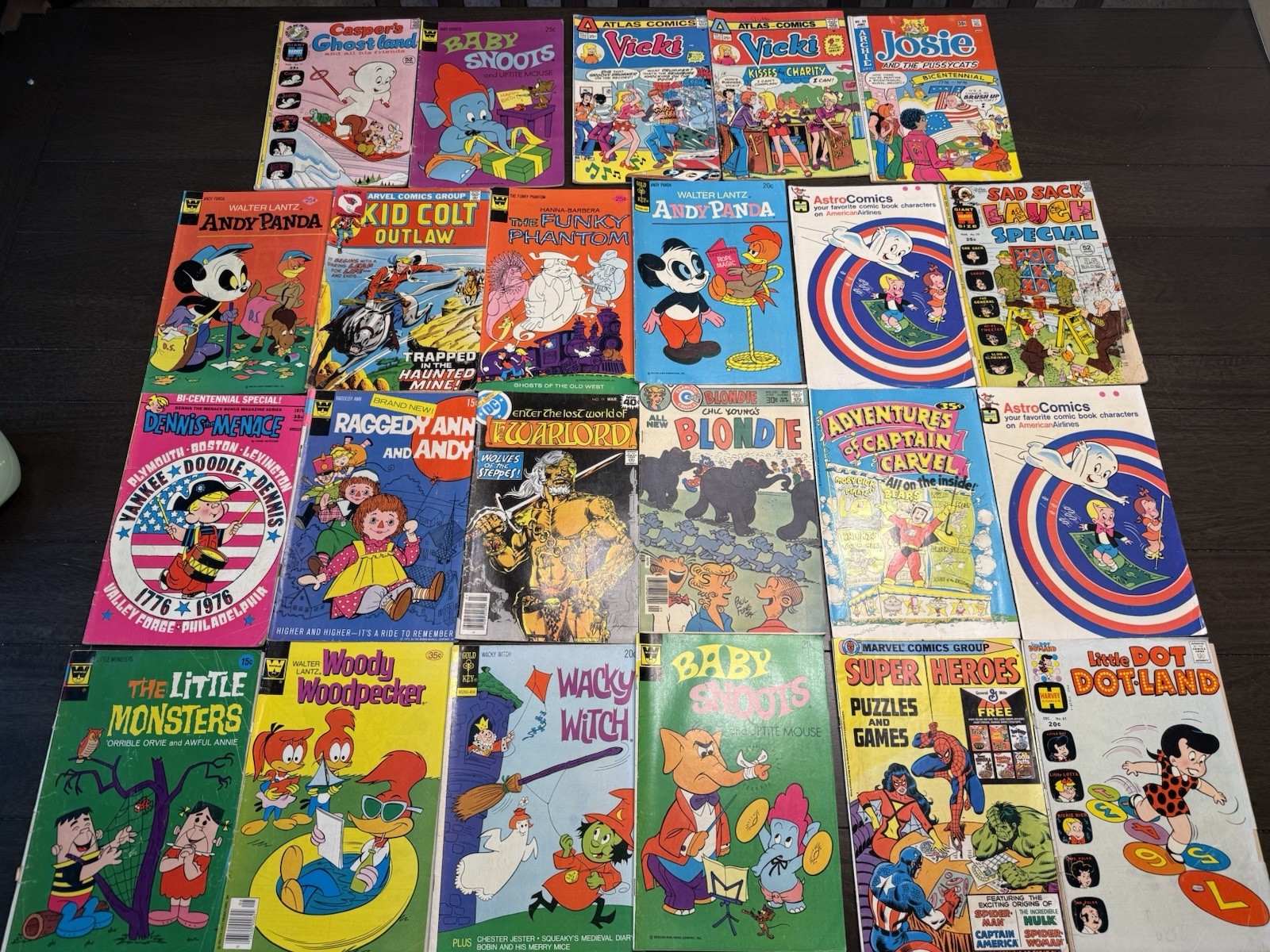 Vintage 1970s Comic Books Assortment Lot of 23 Some Marvel DC Blondie Casper Etc