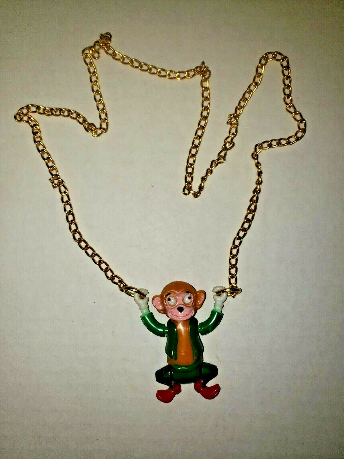 Vintage Monkey Somersault Prize Jewelry-Googly Eyes Necklace Dime store SKU124