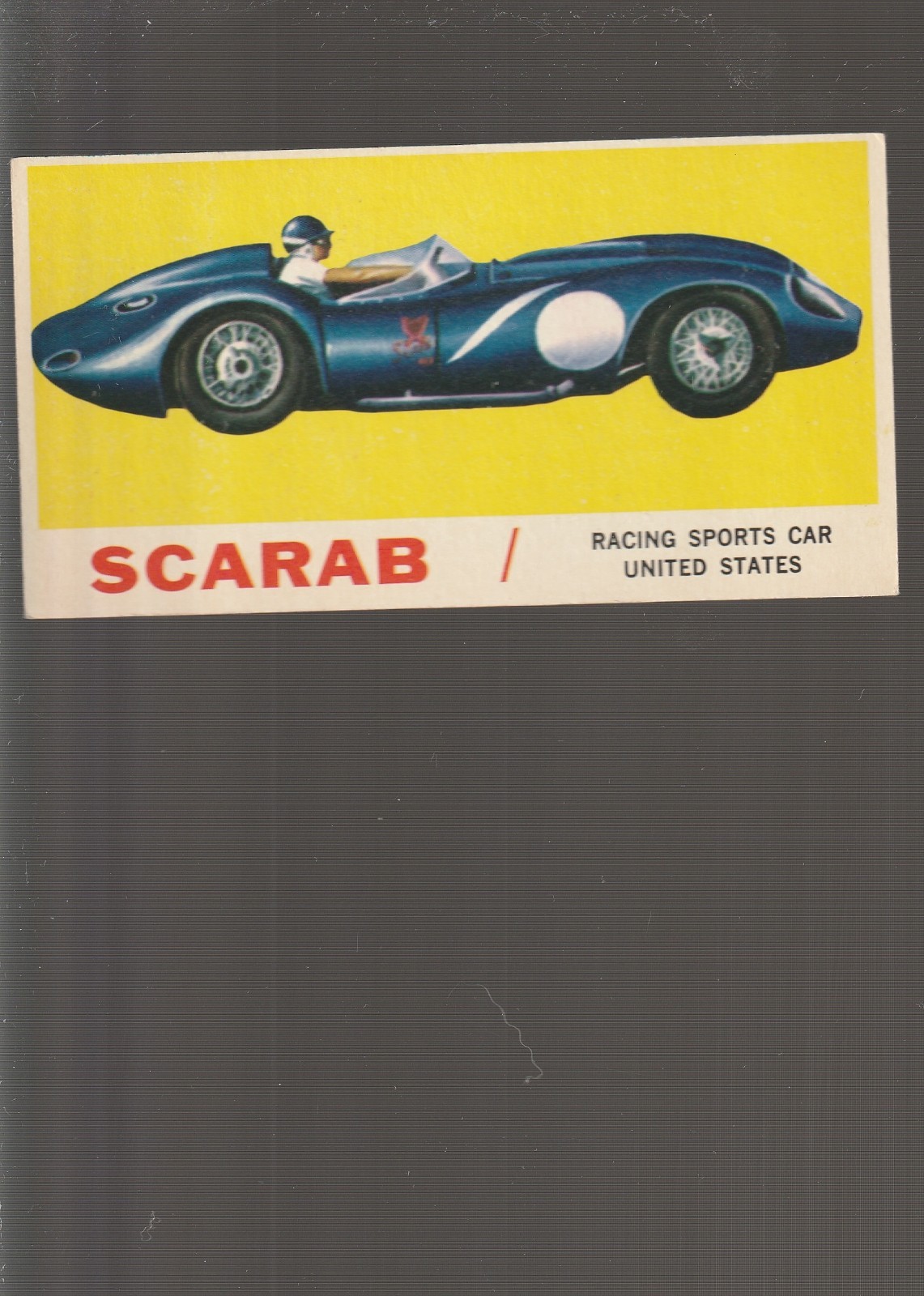 1961 TOPPS SPORTS CARS #29 SCARAB EX 1961 TOPPS SPORTS CARS #29 SCARAB EX