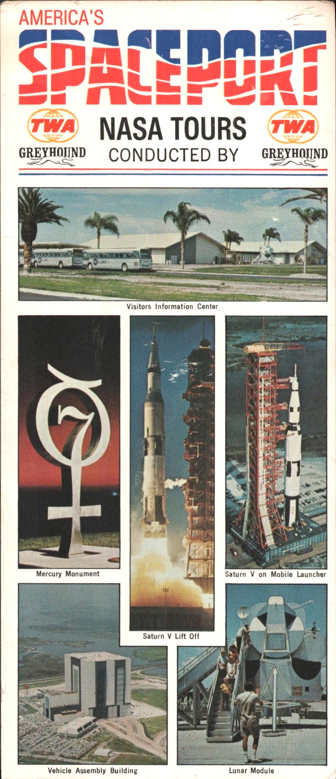 1960s NASA Spaceport John F. Kennedy Space Center Brochure Florida Greyhound TWA