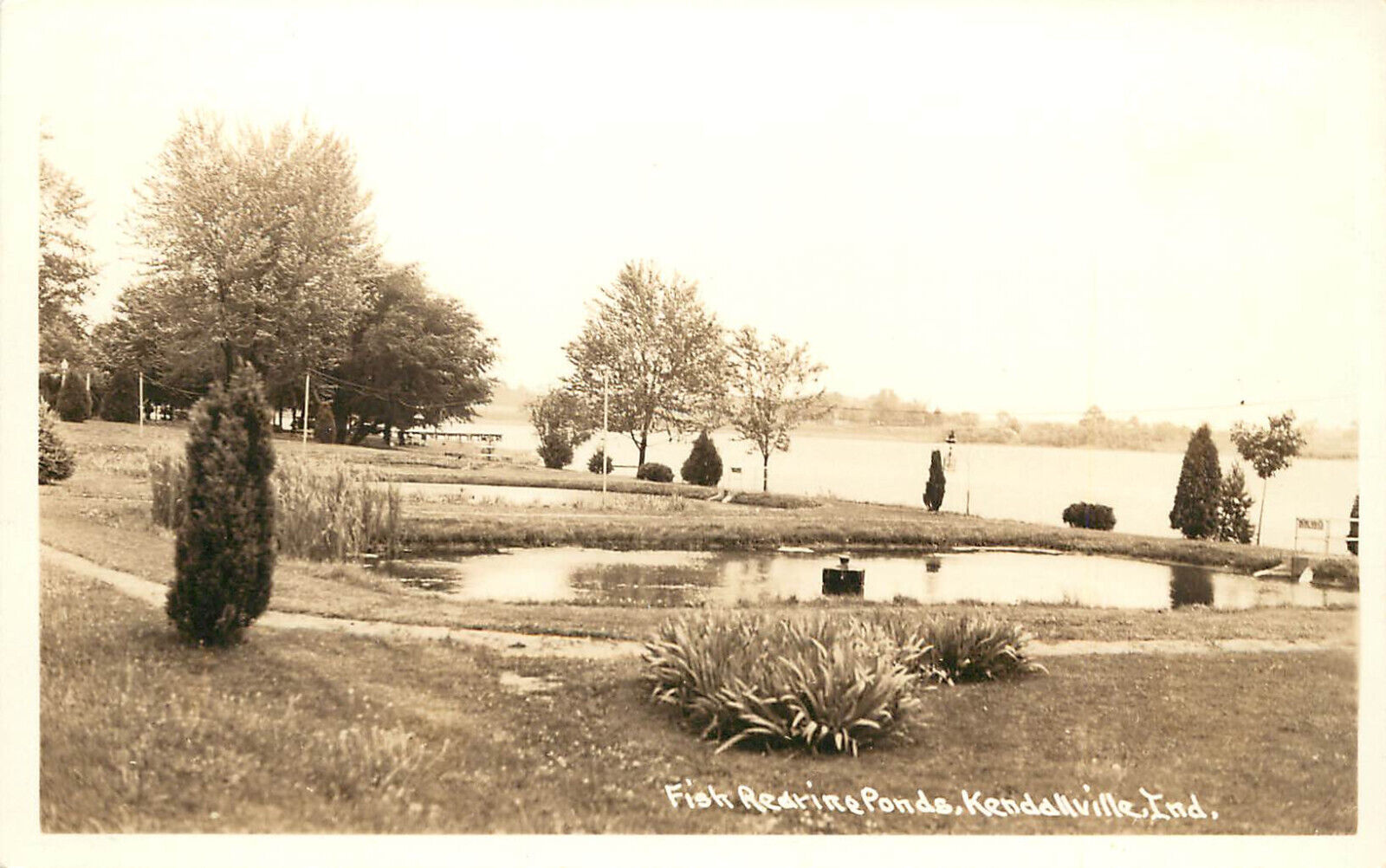 RPPC Postcard Fish Rearing Ponds kendallville IN Wayne Township, Noble County