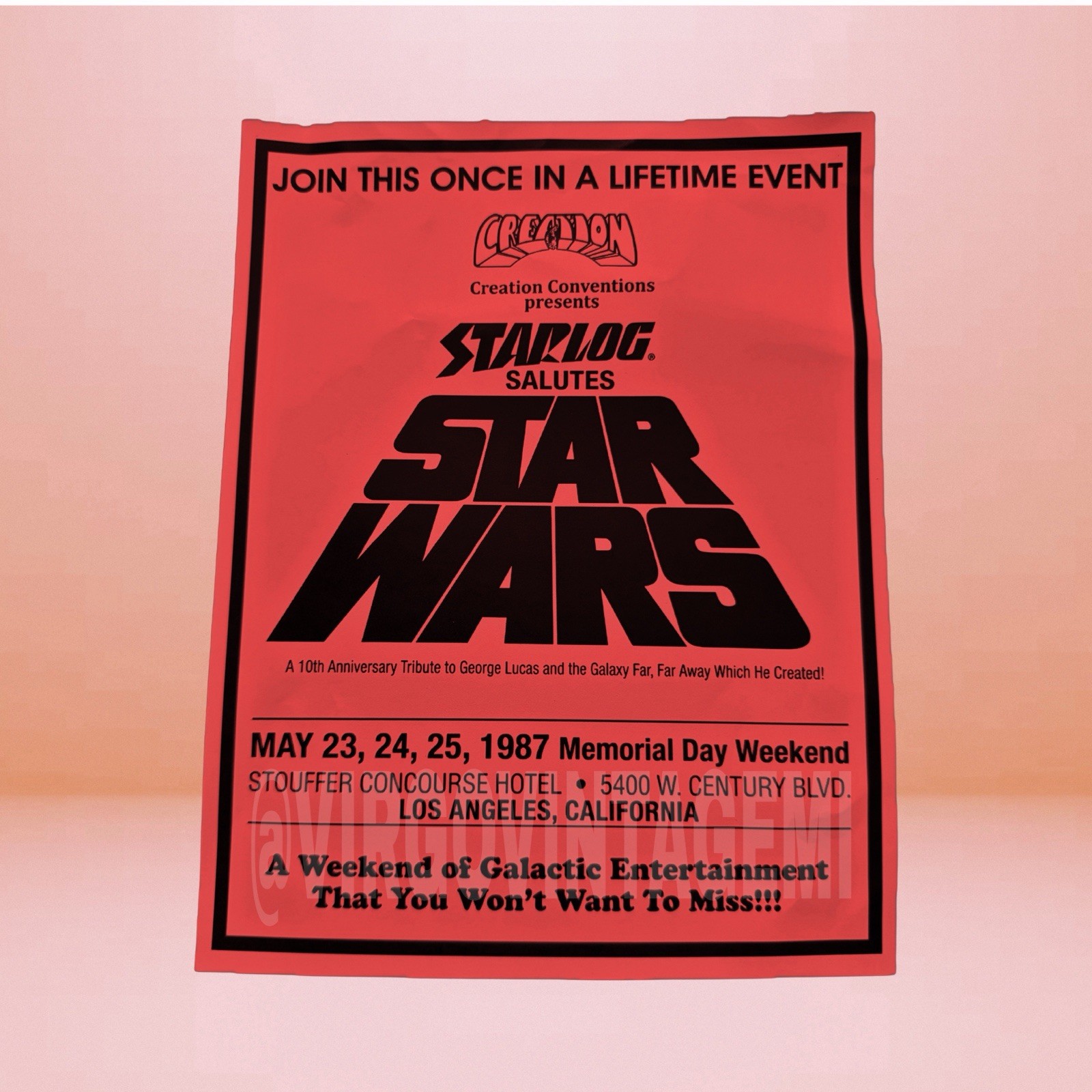 Starlog Salutes Star Wars 10th Anniversary Tribute Promo Flyer (May 23-25, 1987)