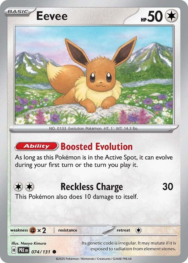 Eevee Reverse Holofoil PRE 074/131 C NM