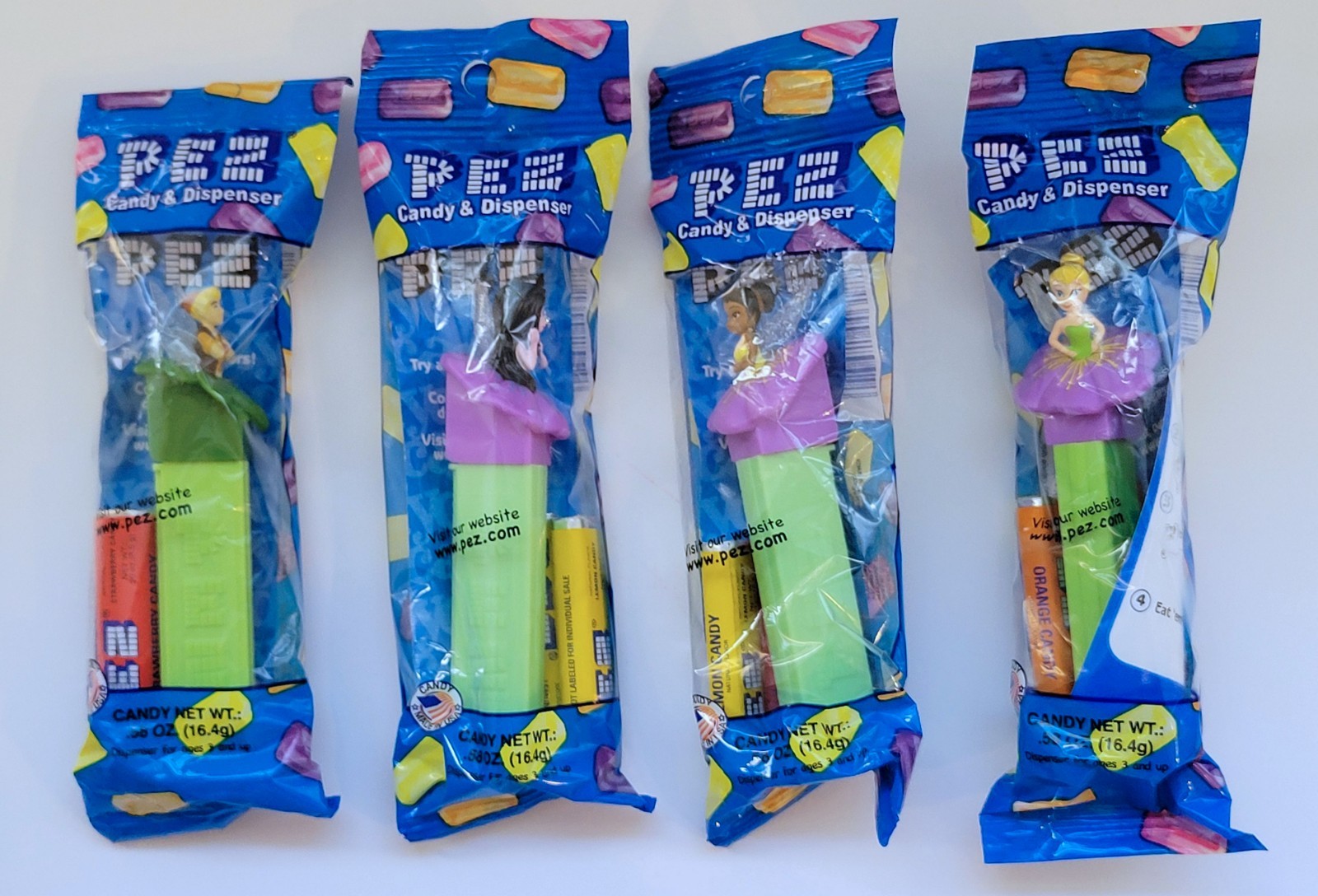 Pez Disney Fairies Tinkerbell Terence Silvermist Iridessa -  Set of 4 New in Bag