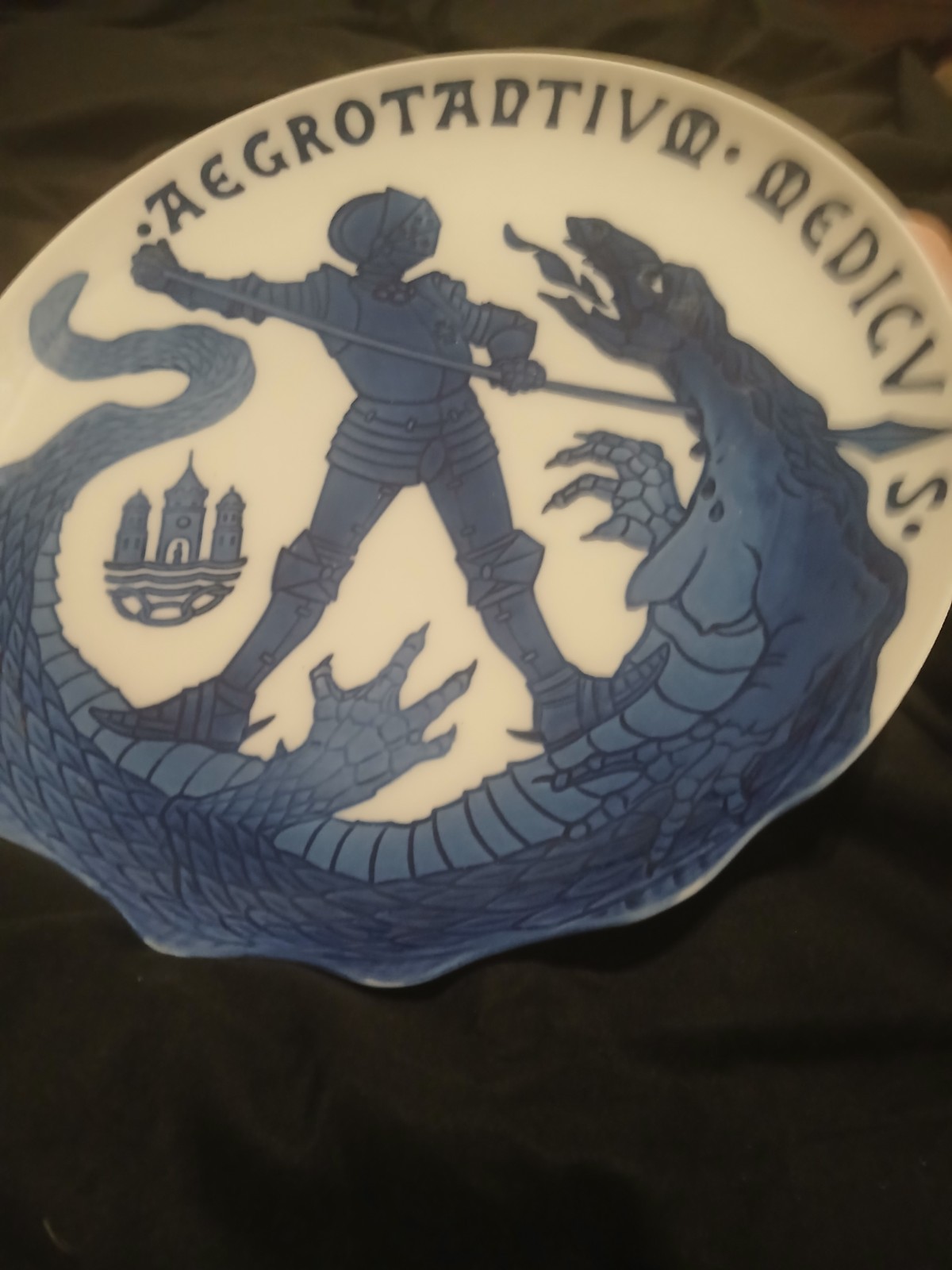RARE 1897 Royal Copenhagen Memorial Plate 15 Arnold Krog St George 1 OF 100 MADE