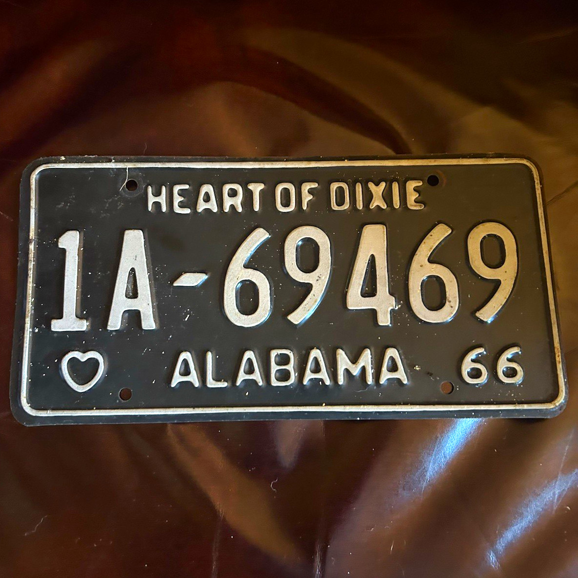 Vintage 1966 Alabama License Plate 1A-69469 \
