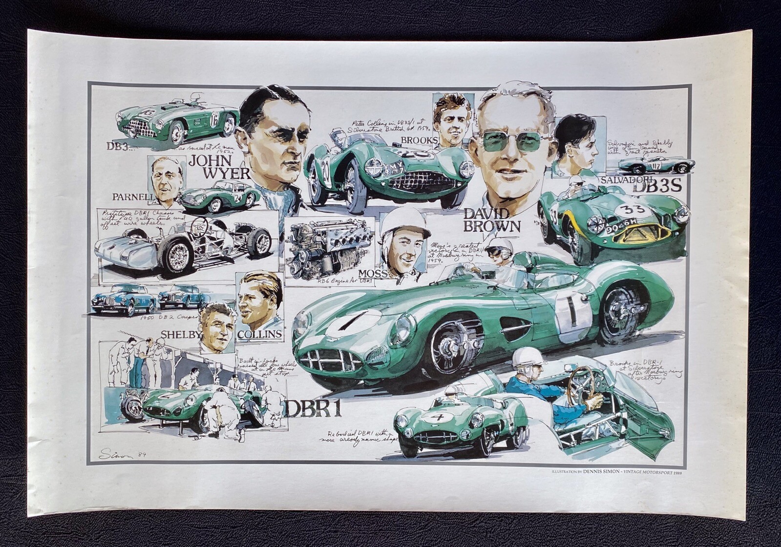 Dennis Simon Aston Martin 1959 World Championship DBR1 DB2 Poster Fine Art Print Dennis Simon Aston Martin 1959 World Championship DBR1 DB2 Poster Fine Art Print
