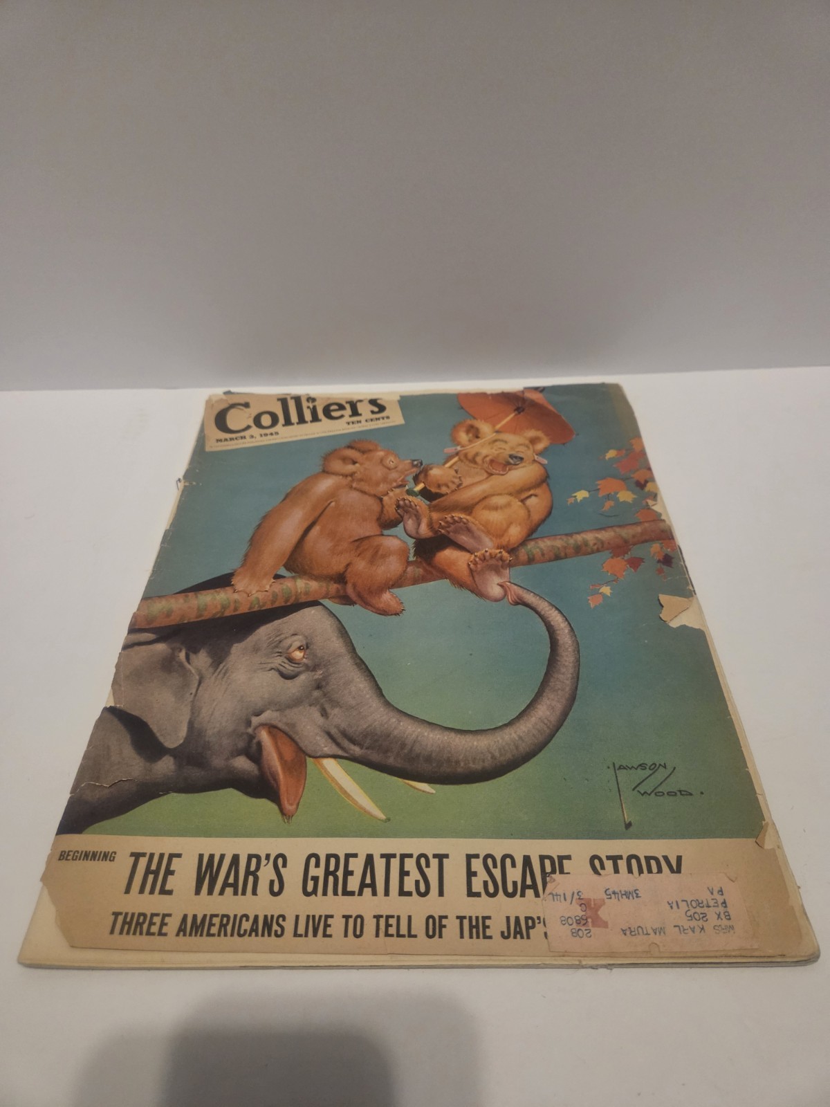 Vintage Collier’s Magazine WWII Lot 1944-45 FDR Red Army War Covers Lawson Wood