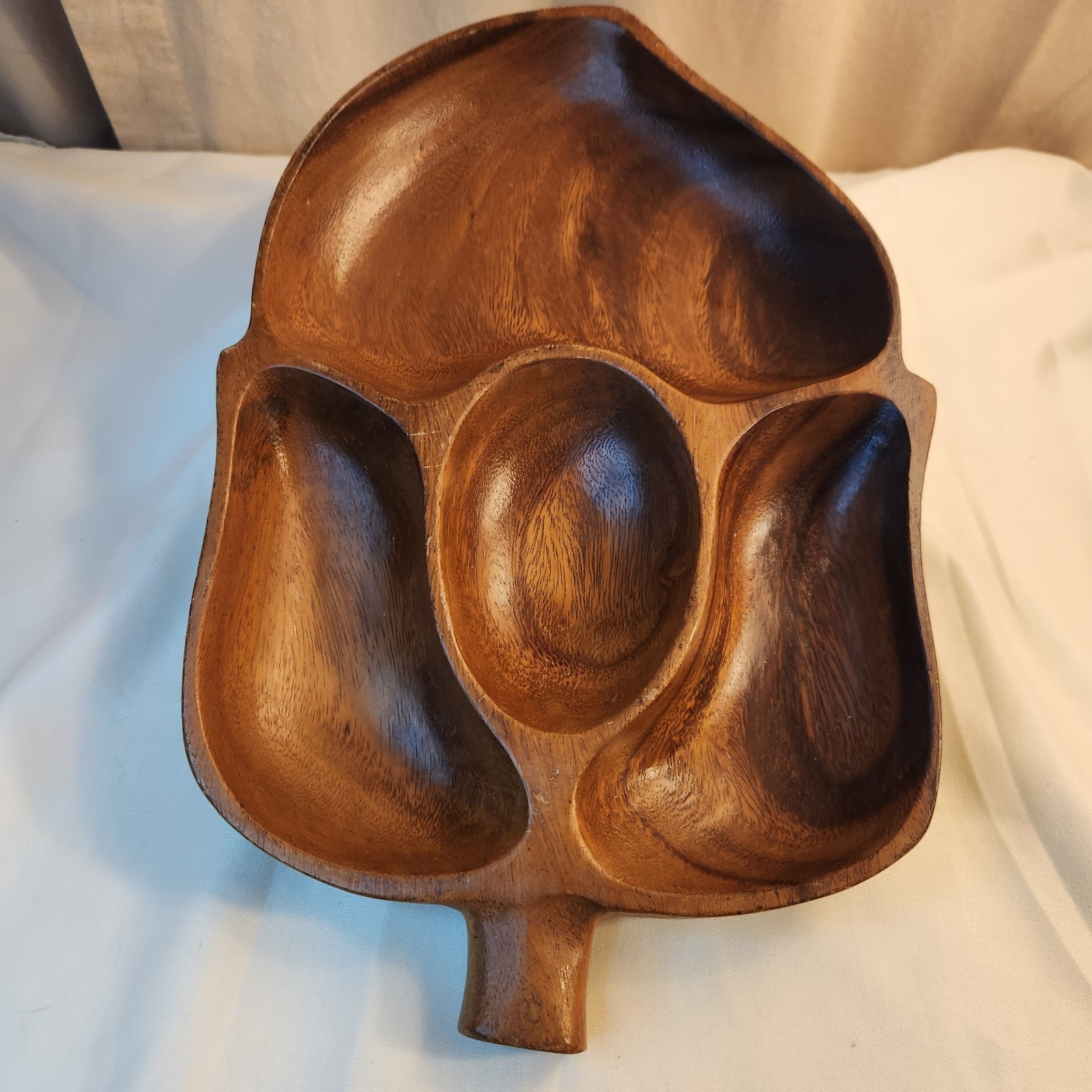 Masini Handicraft Kiln Dried Monkey Pod Wood Serving Platter Tray Vintage