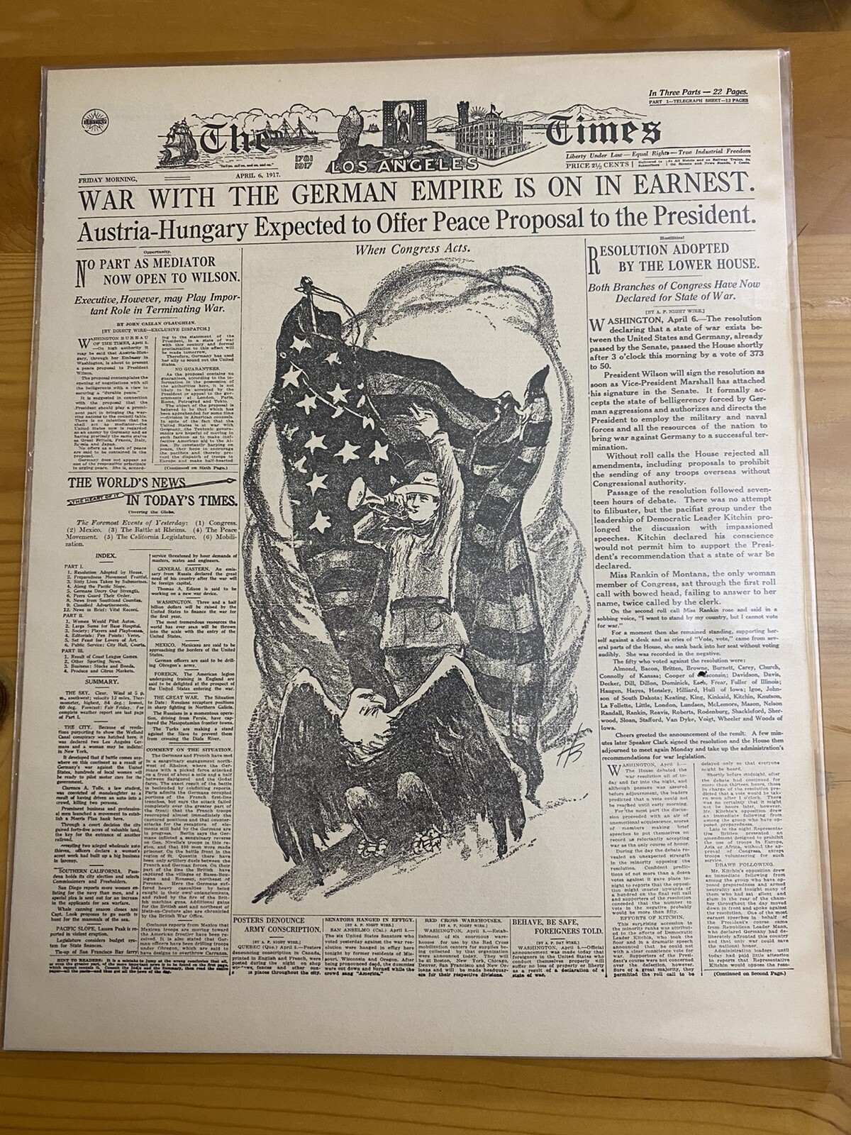 VINTAGE NEWSPAPER HEADLINE~FIRST WORLD WAR ONE U.S. ARMY ENTERS GERMANY WWI 1917