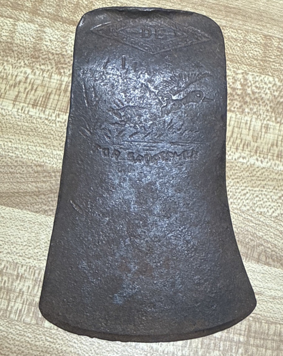 Rare Vintage Shapleigh Diamond Edge For Sportsmen Axe Head Embossed Mallard Duck