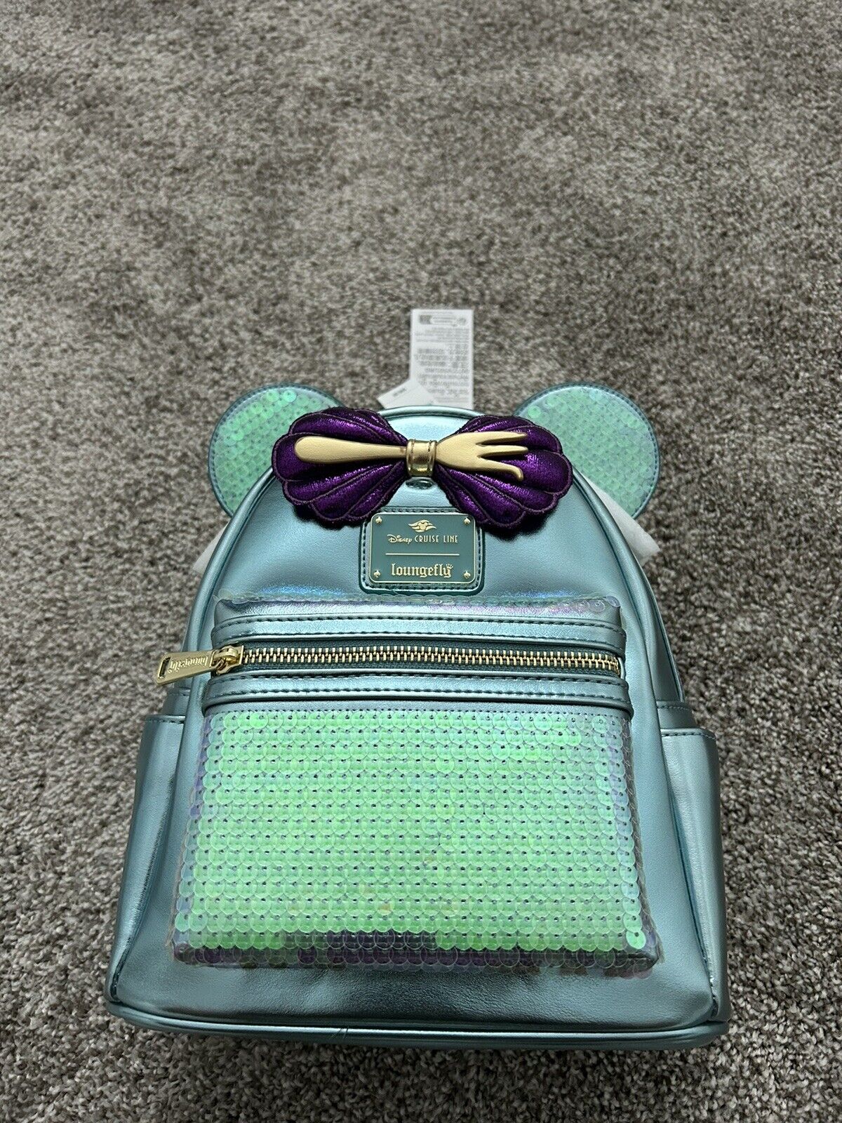 Disney Cruise Line DCL Little Mermaid Ariel Backpack Mickey Ear Loungefly New