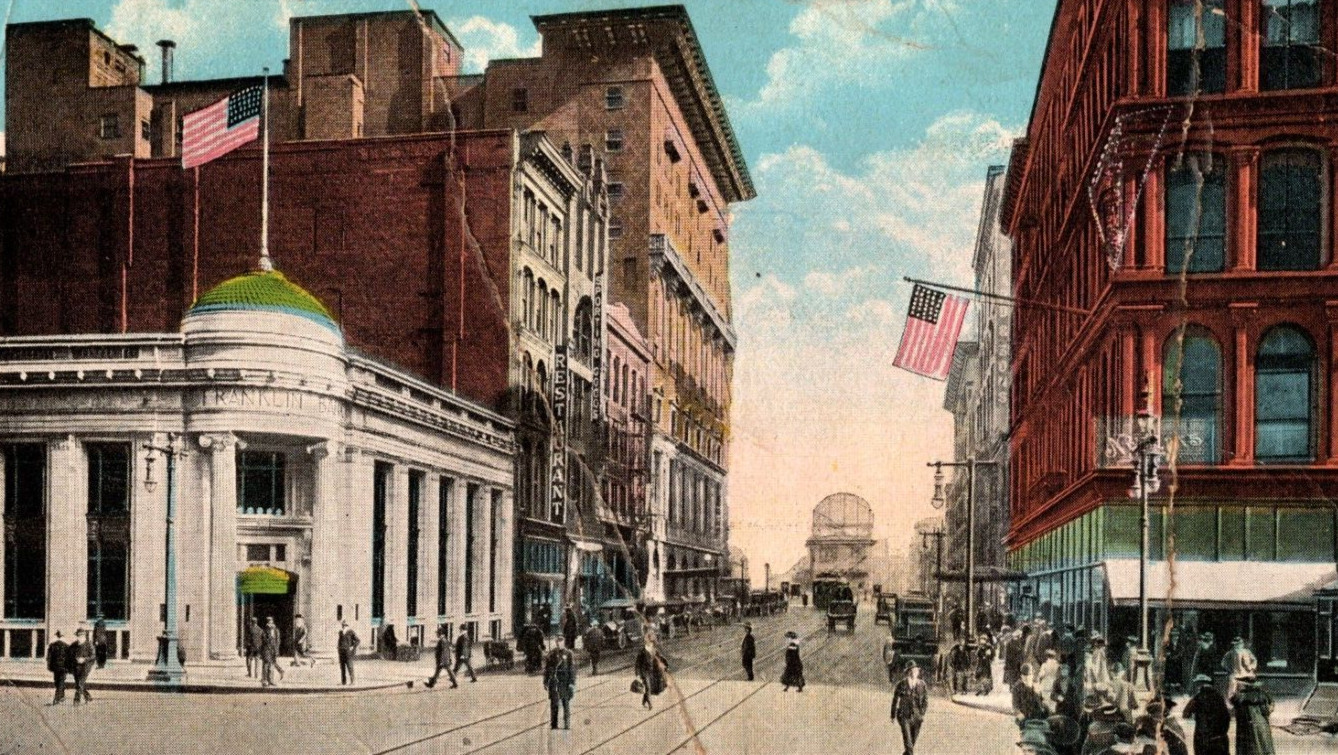Vintage Postcard 1919 Washington Avenue East From Broadway St. Louis MO