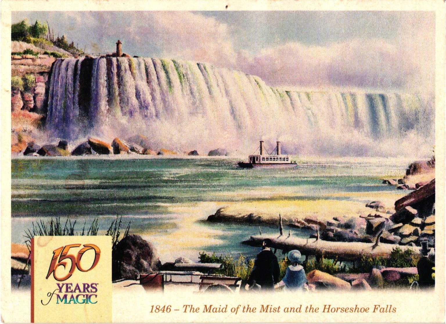 1996 Niagara Falls Maid of Mist Horseshoe Falls 150th Anniversary Postcard
