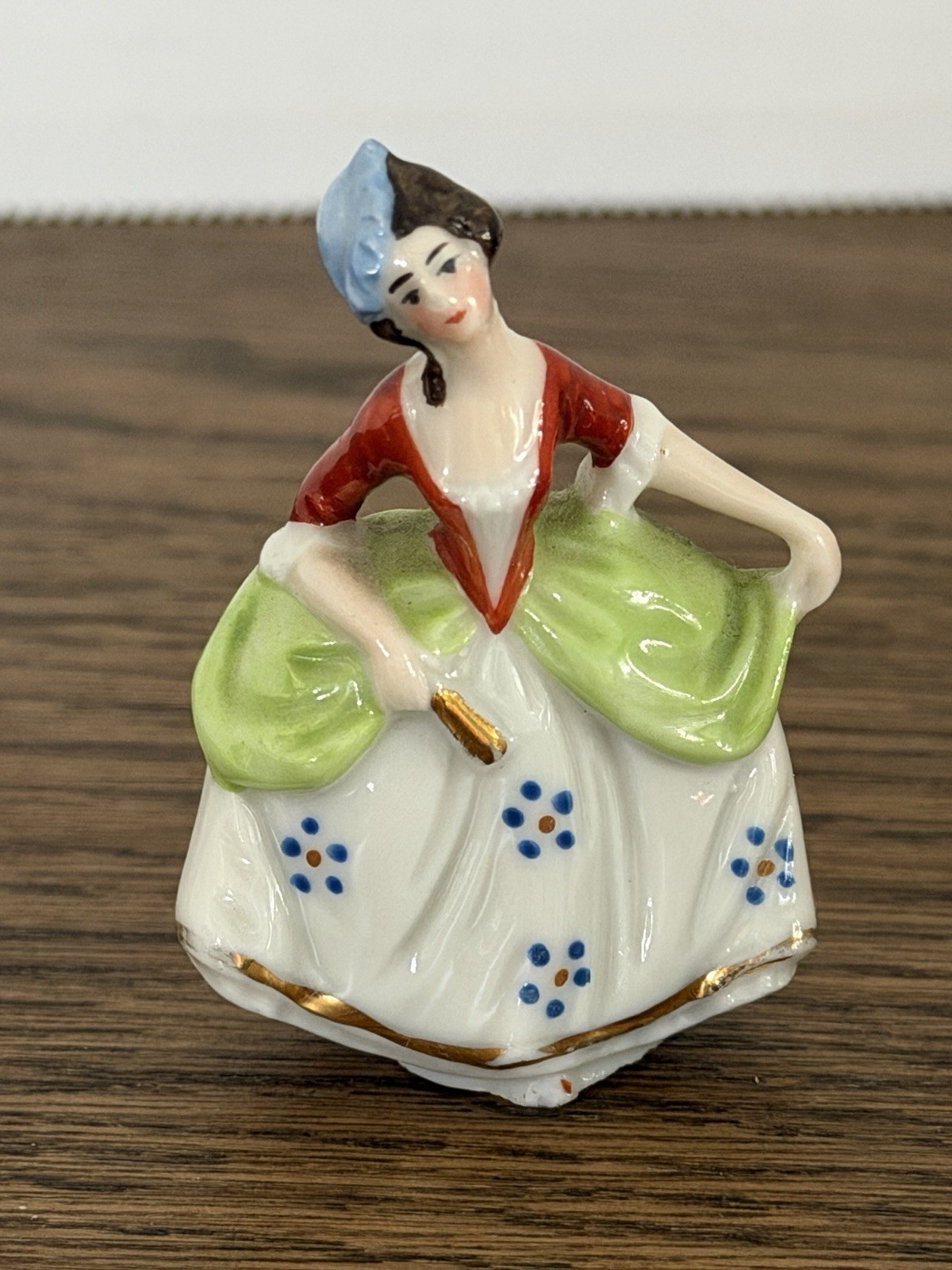 Vintage Miniature Porcelain Victorian Lady Woman Figurine Curtsy Retro