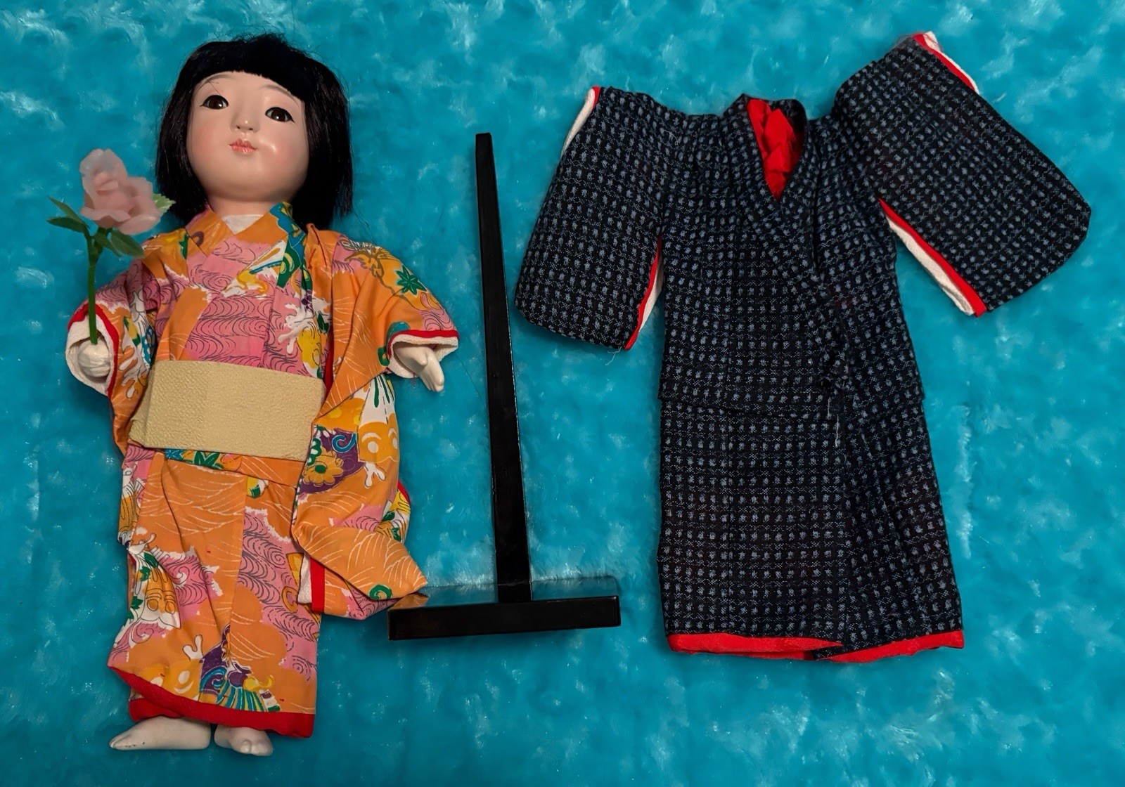 Japanese Ichimatsu-style girl doll. Mid 1960’s. Includes 2 Outfits.