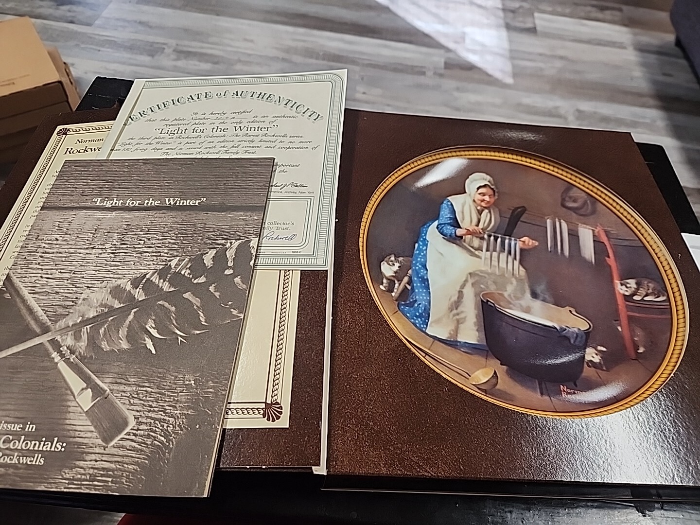 Norman Rockwell Collector Plate LIGHT FOR THE WINTER Colonial Series Knowles #3