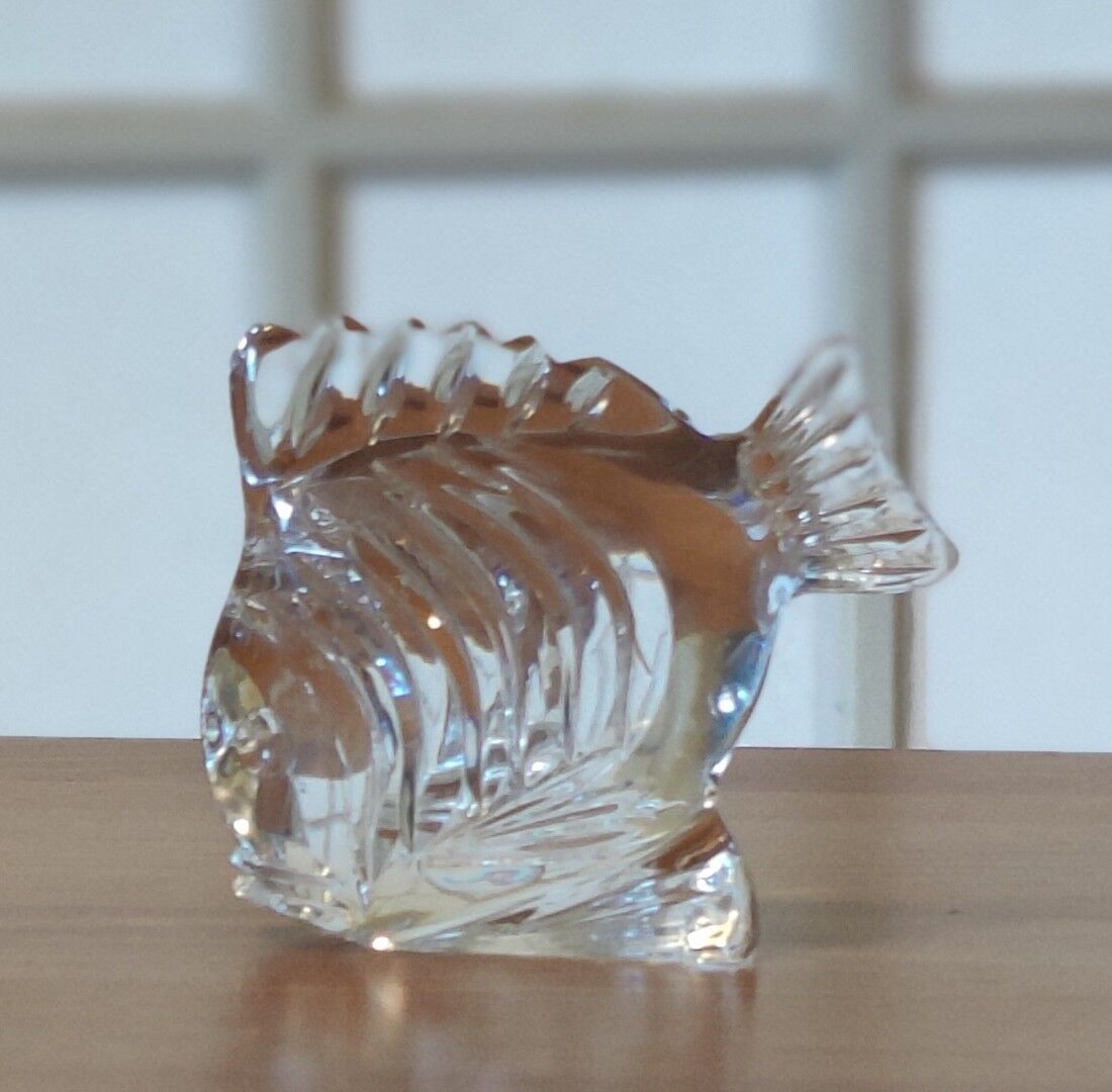 Waterford Crystal Glass Tropical Ocean Angel Fish Figurine Paperweight Retired