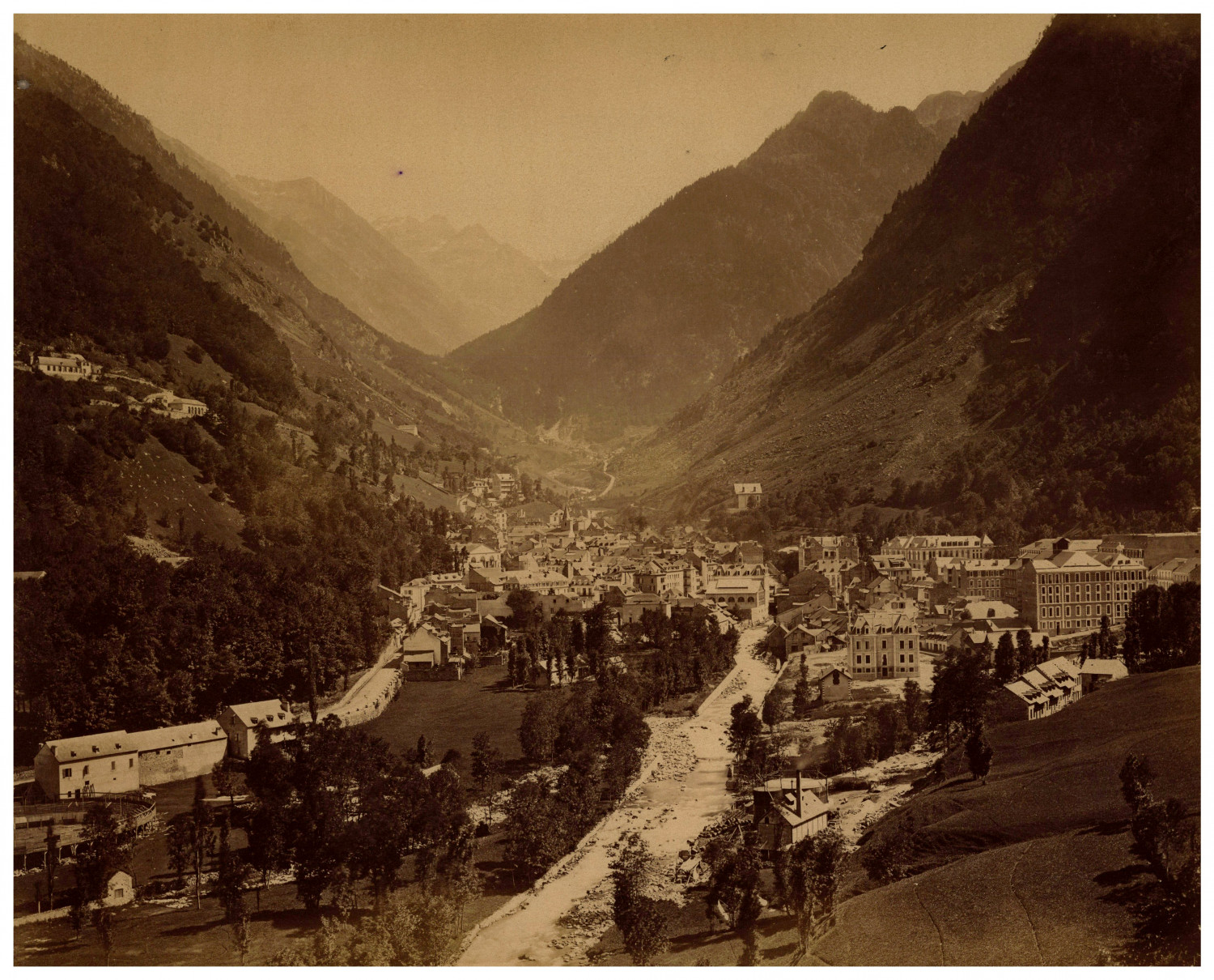 France, Pyrenees, Cauterets, View of the Green Nipple Vintage Albumen Print Print Print 