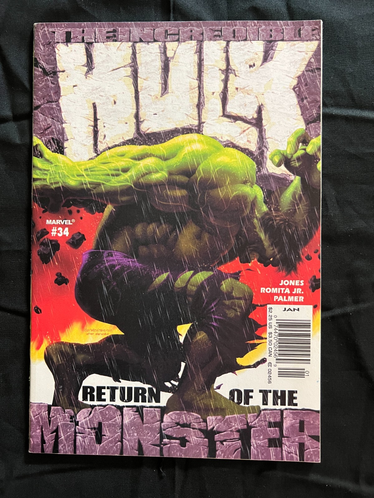 Incredible Hulk #34 (2002) – Newsstand, Romita Jr./Palmer, Kaare Andrews Cover Incredible Hulk #34 (2002) – Newsstand, Romita Jr./Palmer, Kaare Andrews Cover