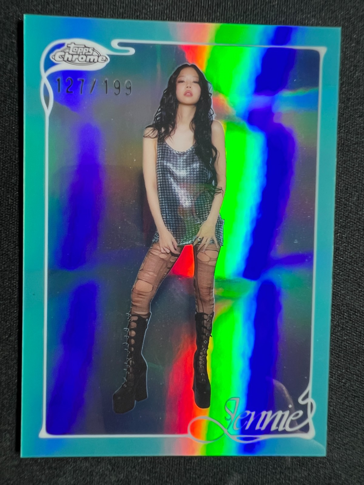 2026 Topps Chrome x Jennie Collection - Jennie #10 - Aqua Refractor 127/199