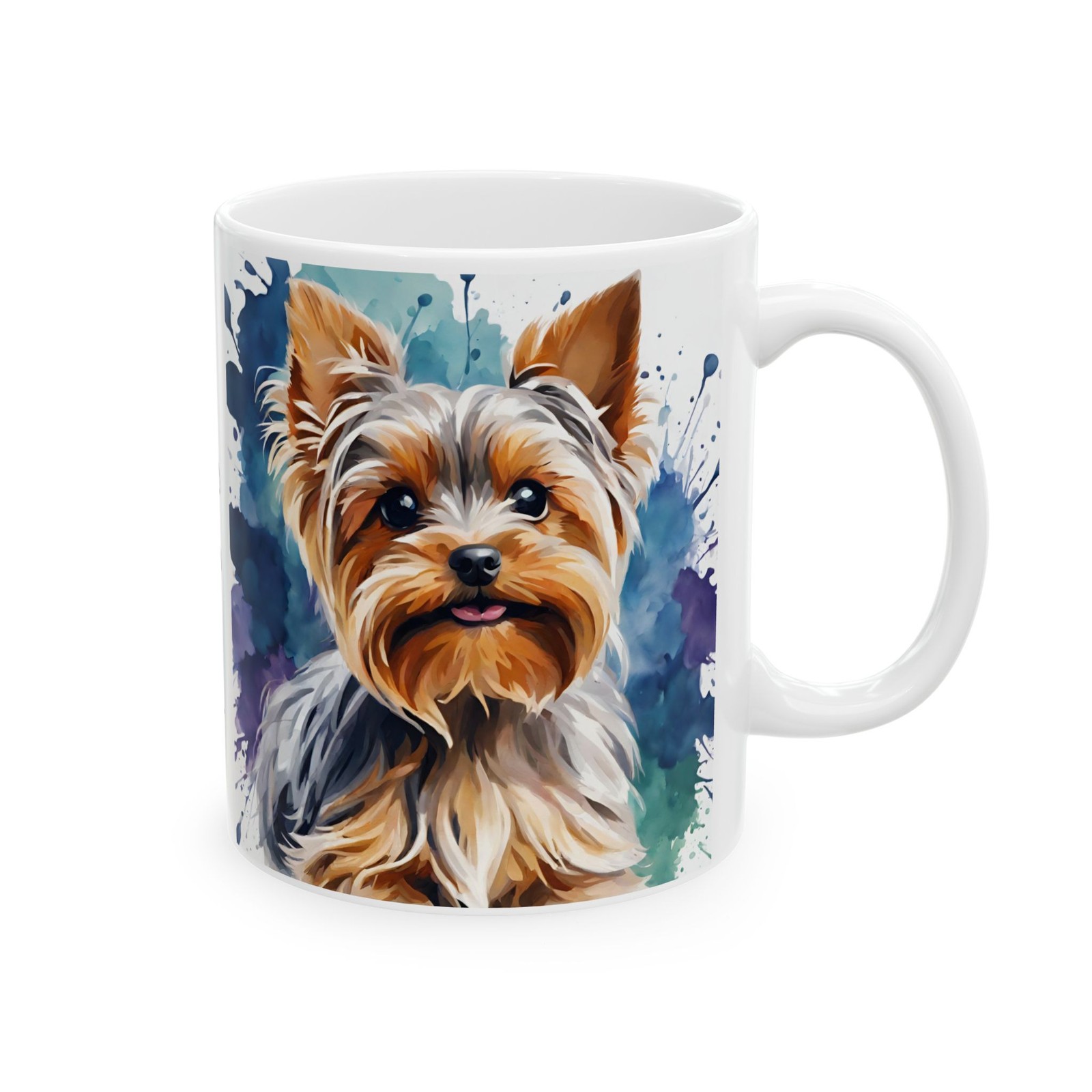 Water painting Puppy Adorable YORKIE YORKSHIRE TERRIER Mug cup, dog lover's gift