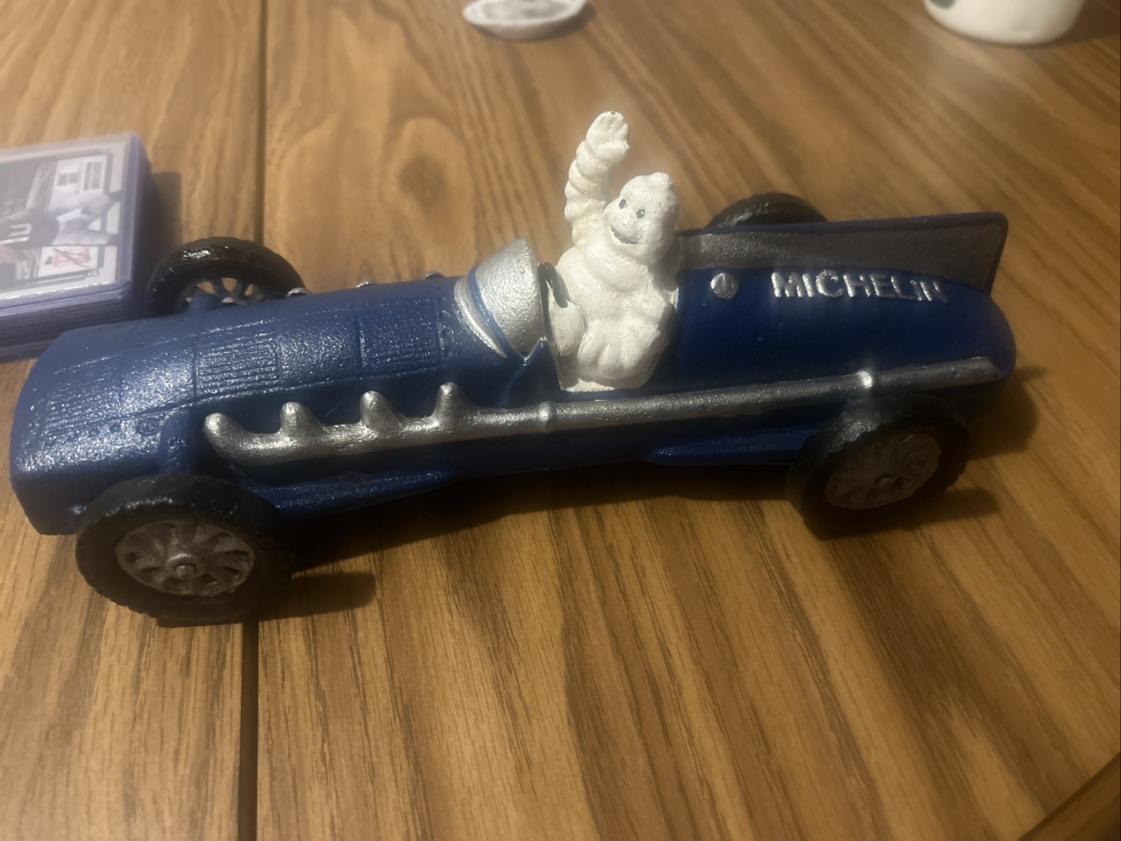 Vintage Cast Iron Michelin Man Car Marked Hubley 1934 Very Rare Collectible