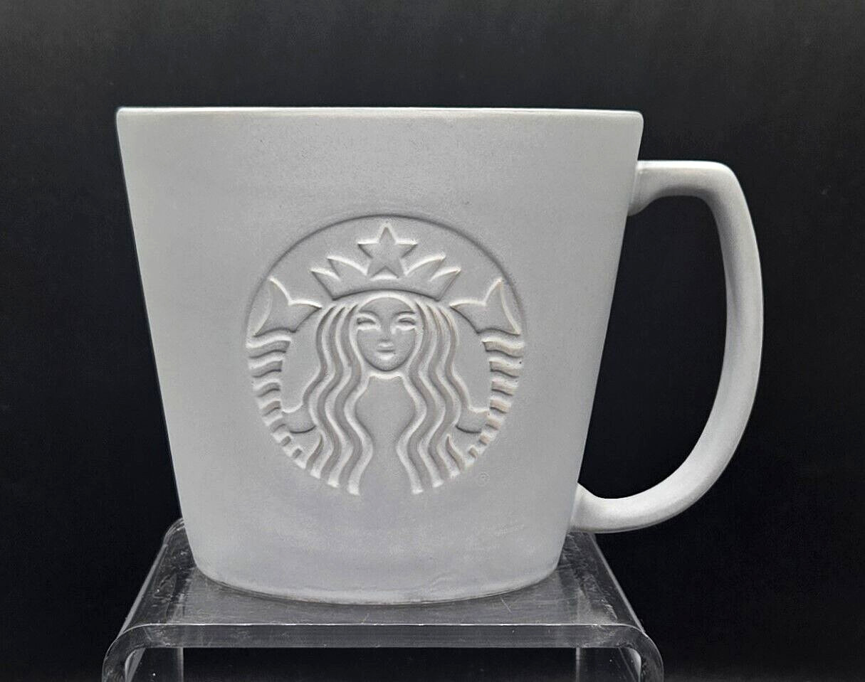 Starbucks 2019 TALL Mug ~ Matte Gray ~ Embossed Siren Mermaid ~ 12oz ~ Ceramic
