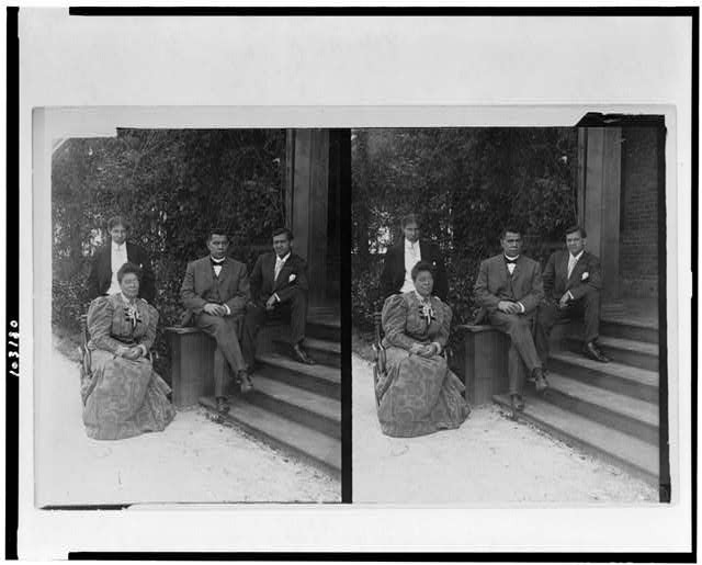 Photo:Booker T. Washington Family Porch Steps c1906 Portrait