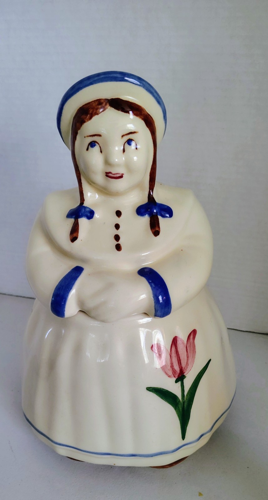 Vintage Cooky Dutch Girl JILL Cookie Jar   Flower Shawnee Pottery  USA
