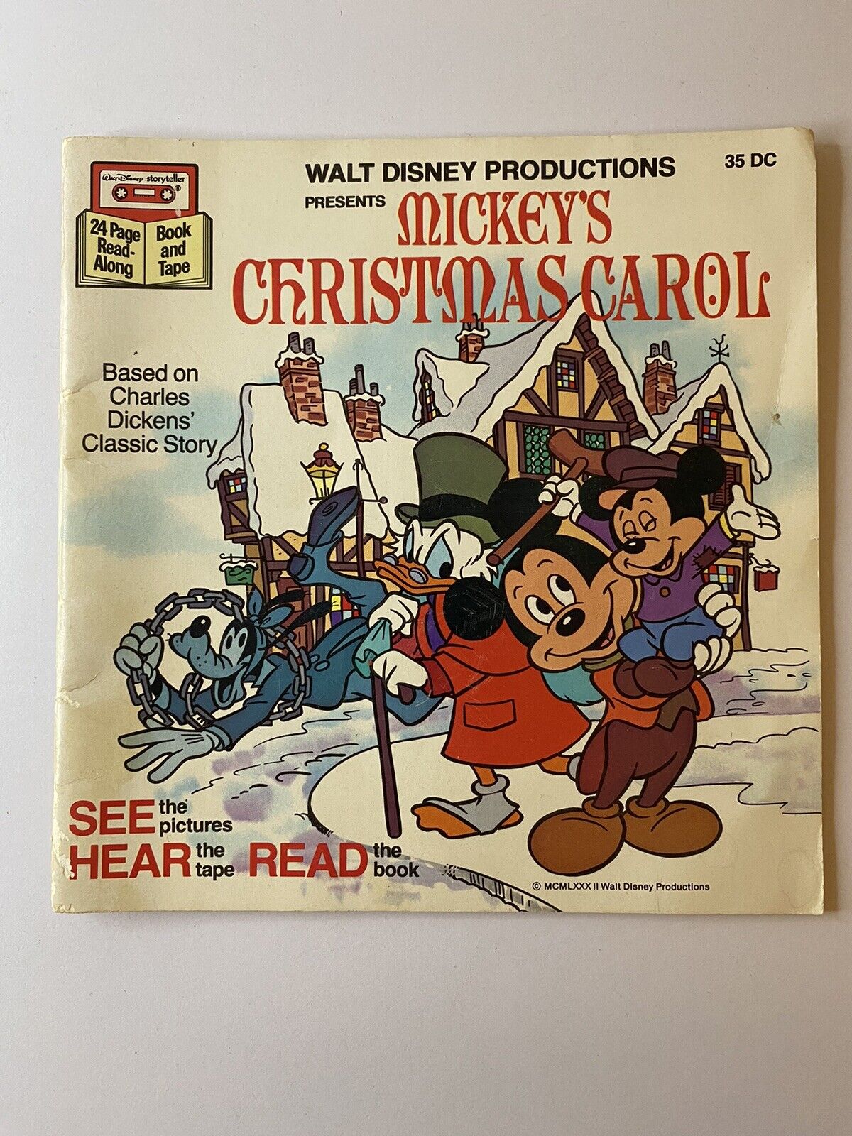 Mickeys Christmas Carol Based on Charles Dickens Classic Story Book NO TAPE