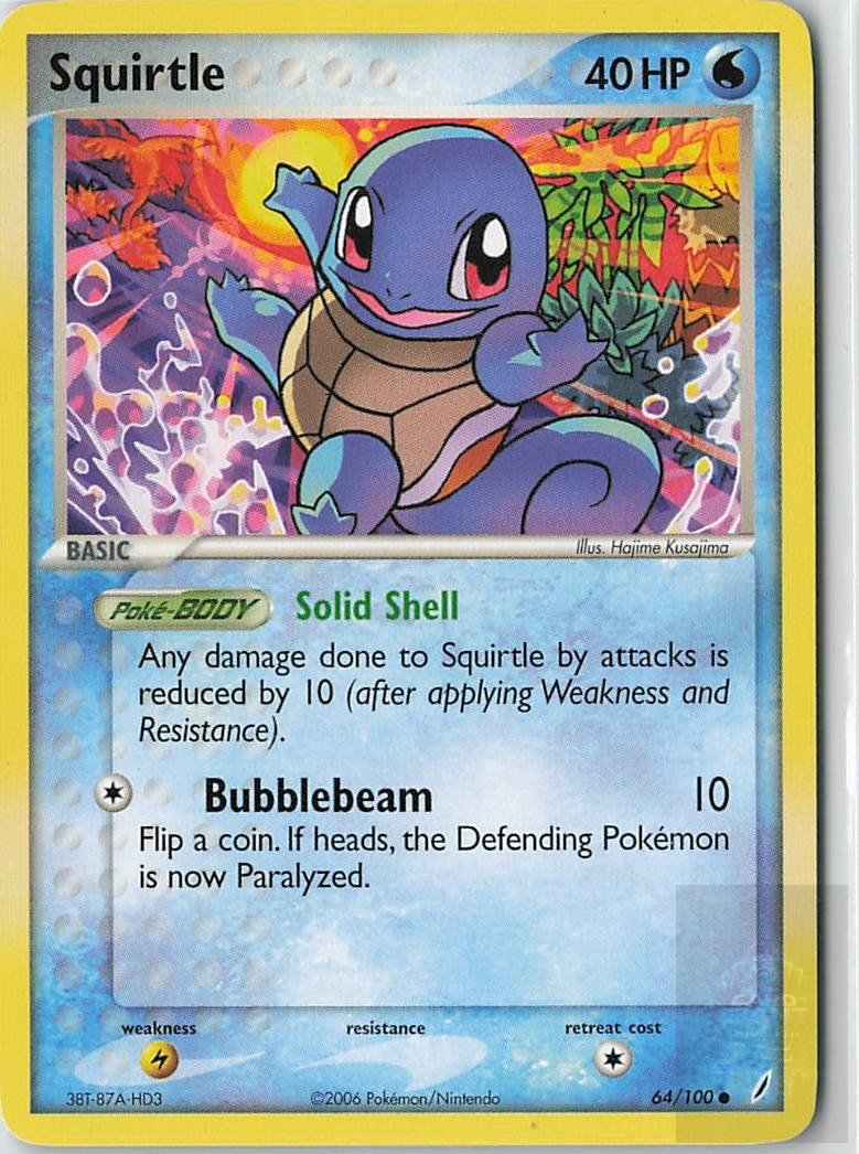 SQUIRTLE 64/100 Crystal Guardians Common POKEMON LIGHTLY PLAYED