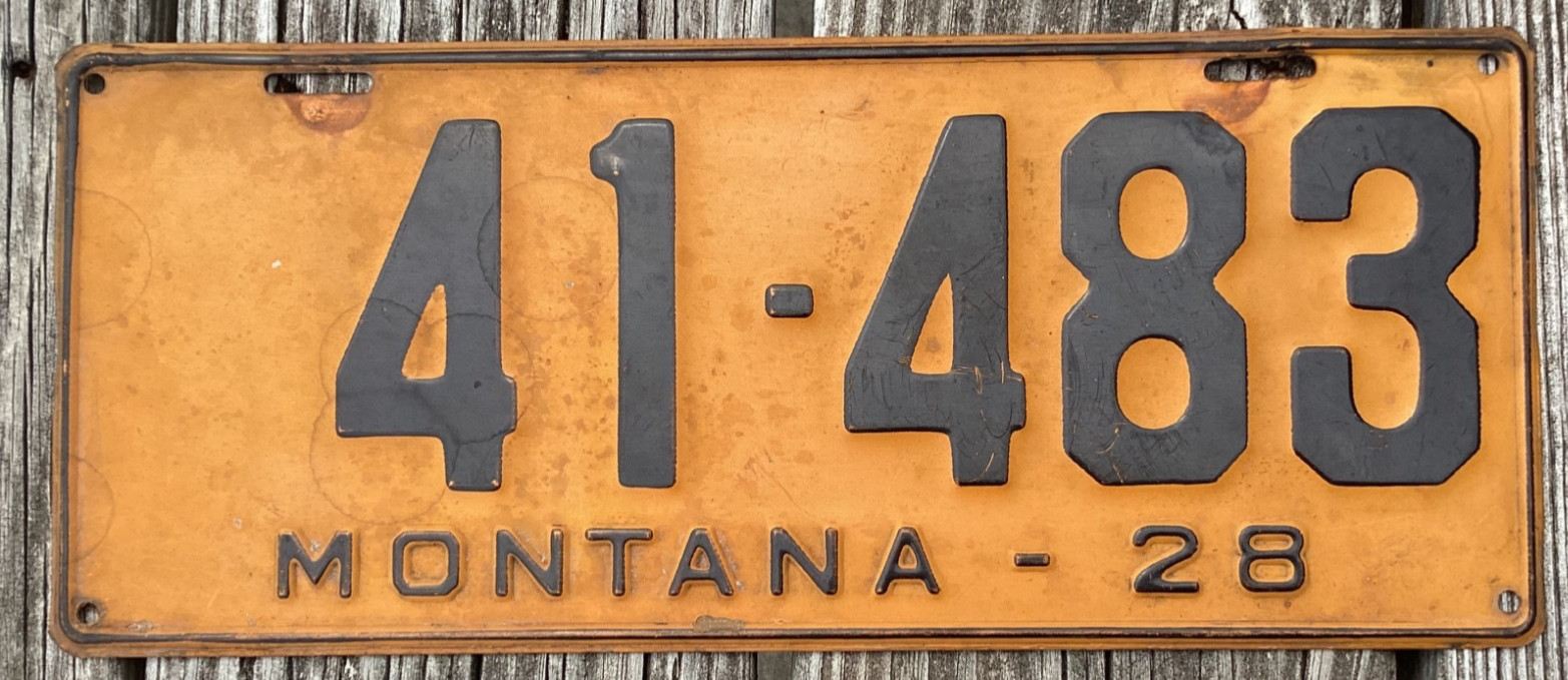 1928 MONTANA LICENSE PLATE 41-483 ORIGINAL